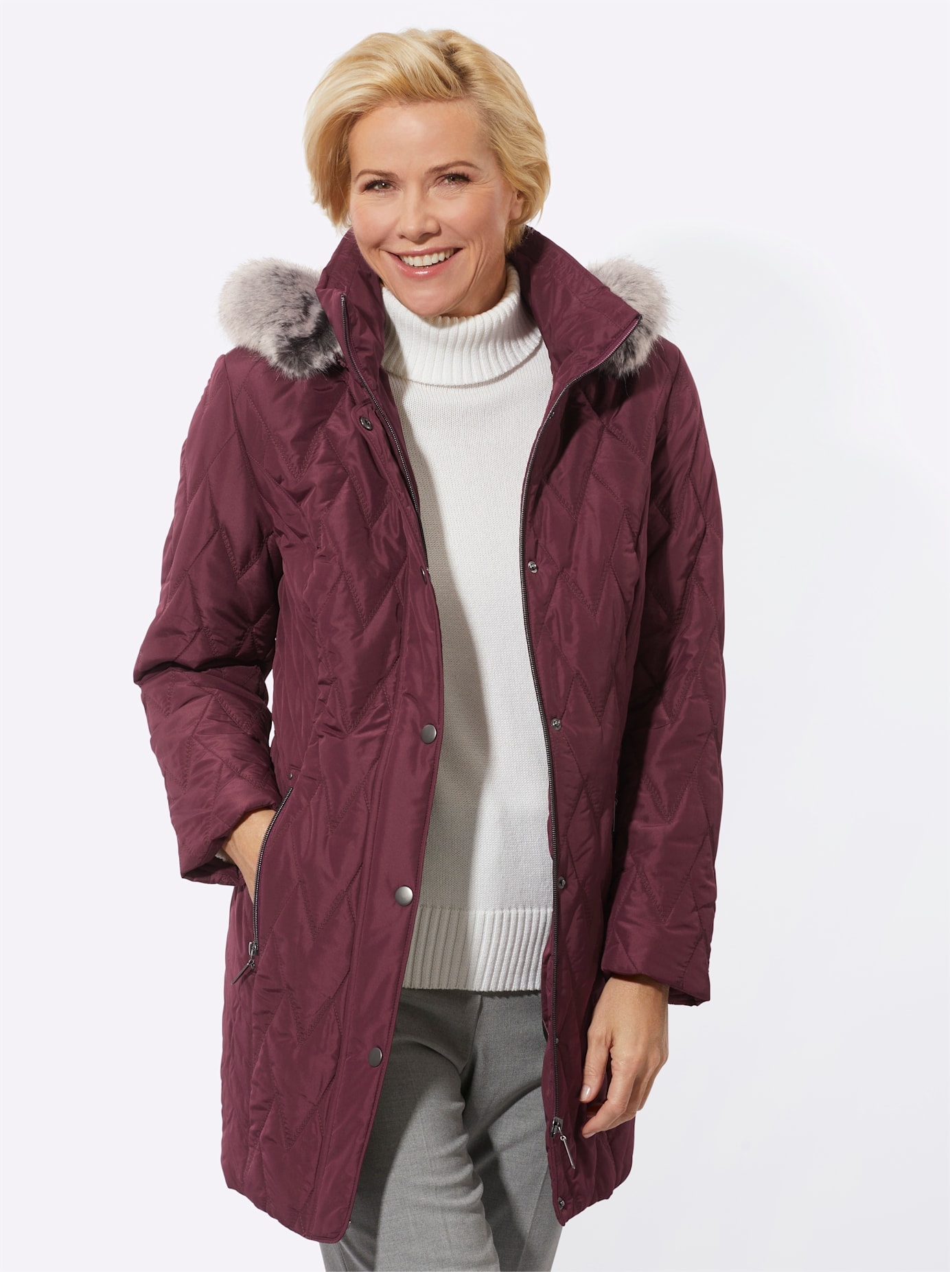 Classic Steppjacke, mit Kapuze