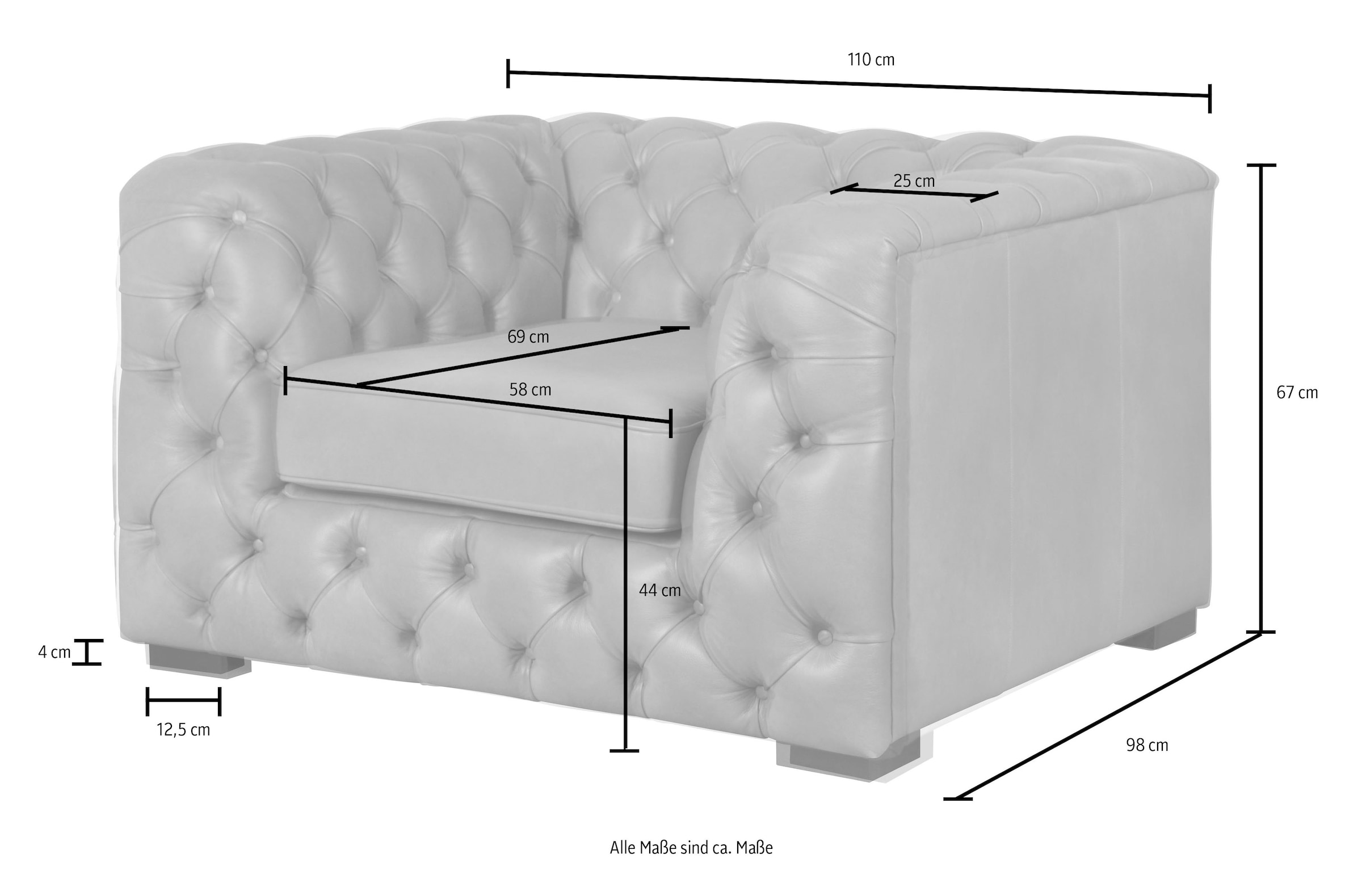 Guido Maria Kretschmer Home&Living Chesterfield-Sessel »Kalina Sessel«, mit klassischer Chesterfield-Knopfheftung, sehr hochwertige Qualität