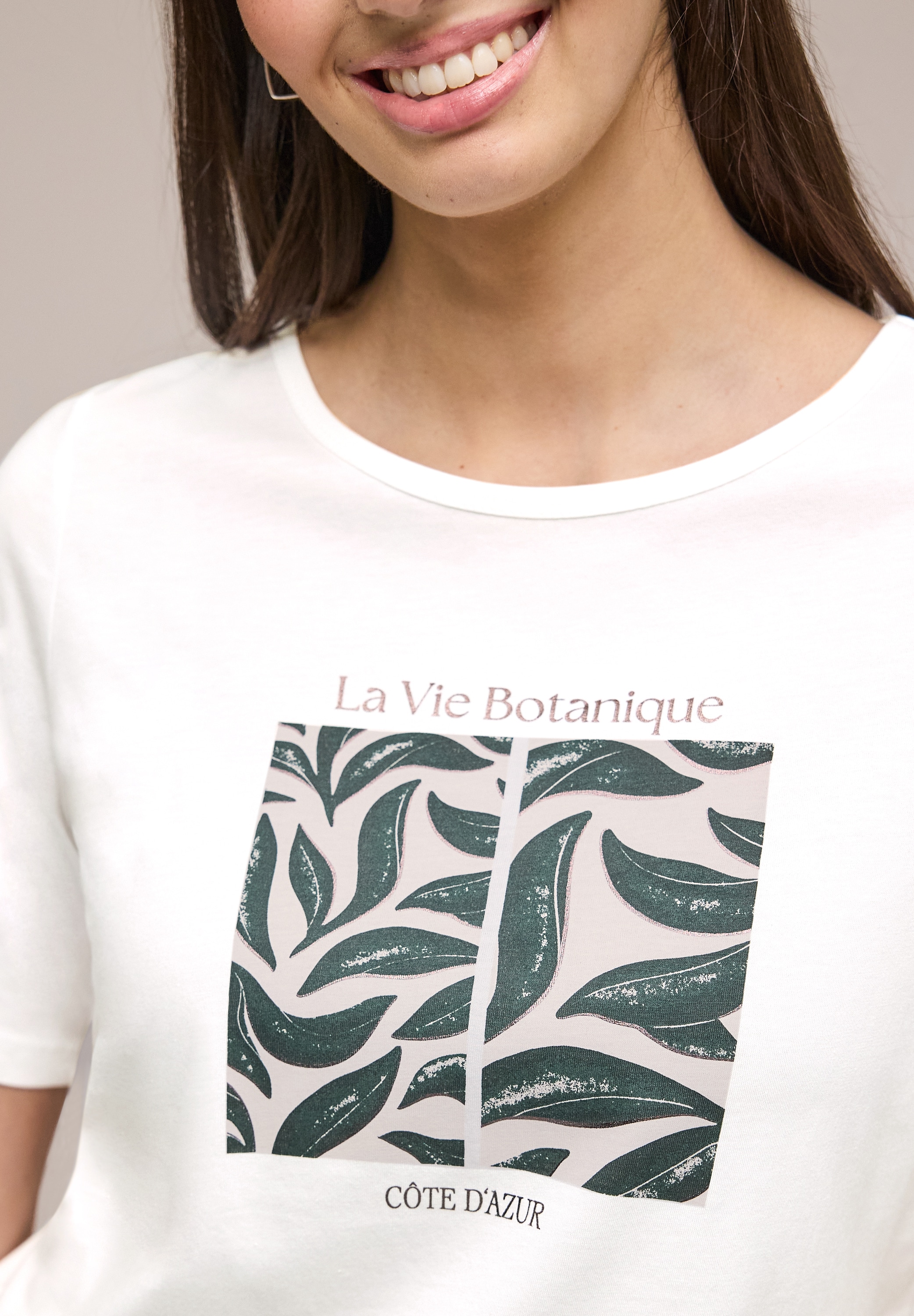 STREET ONE T-Shirt »Style Lea« Rundhalsusschnitt, Modalmix, mit Frontprint