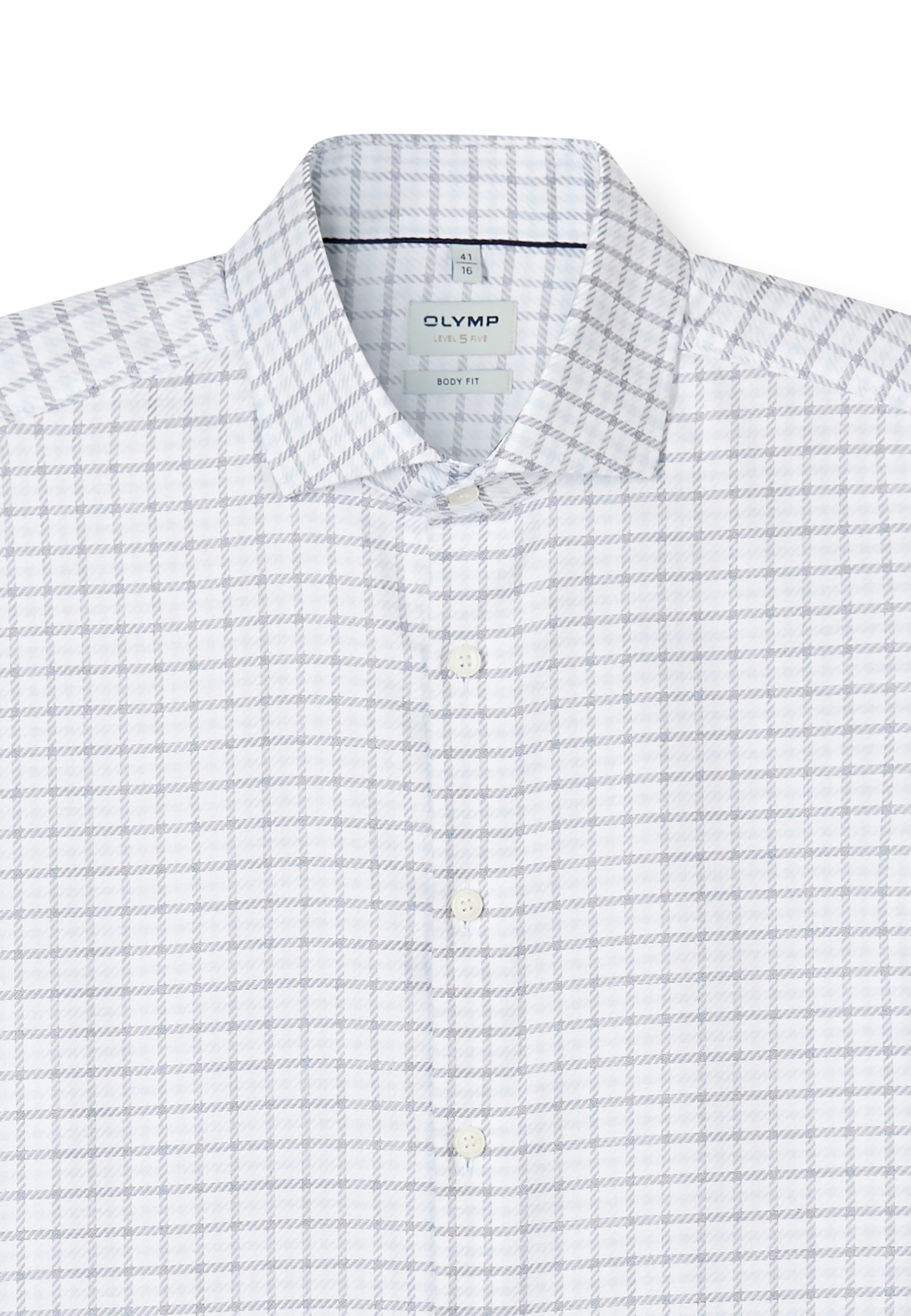 OLYMP Langarmhemd »Level Five« Businesshemd, body fit, Royal Kentkragen, Karomuster