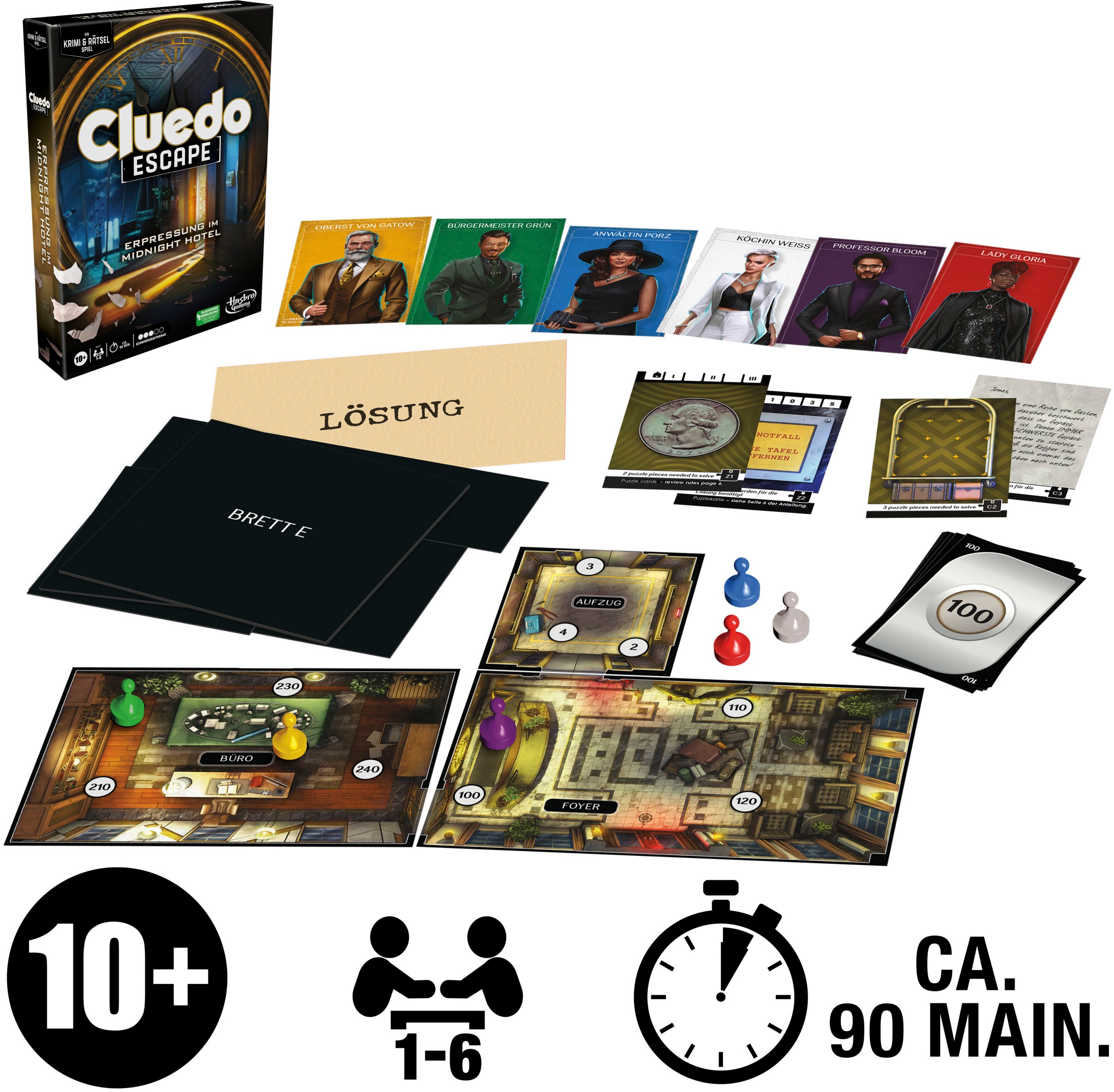 Hasbro Spiel »Hasbro Gaming, Cluedo Escape Erpressung im Midnight Hotel«