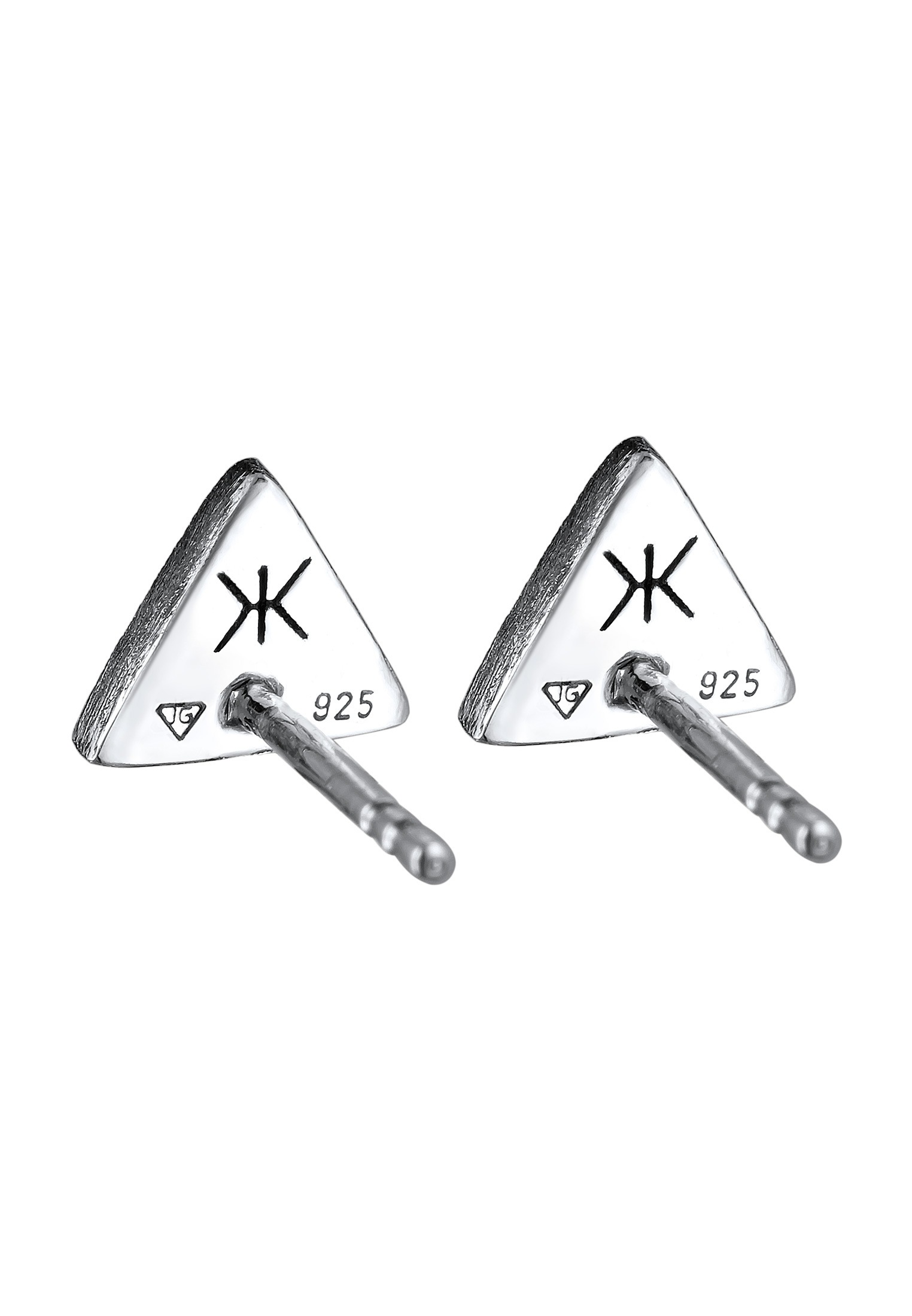 Kuzzoi Paar Ohrstecker »Ohrringe Dreieck Matt Oxidiert 925 Silber«