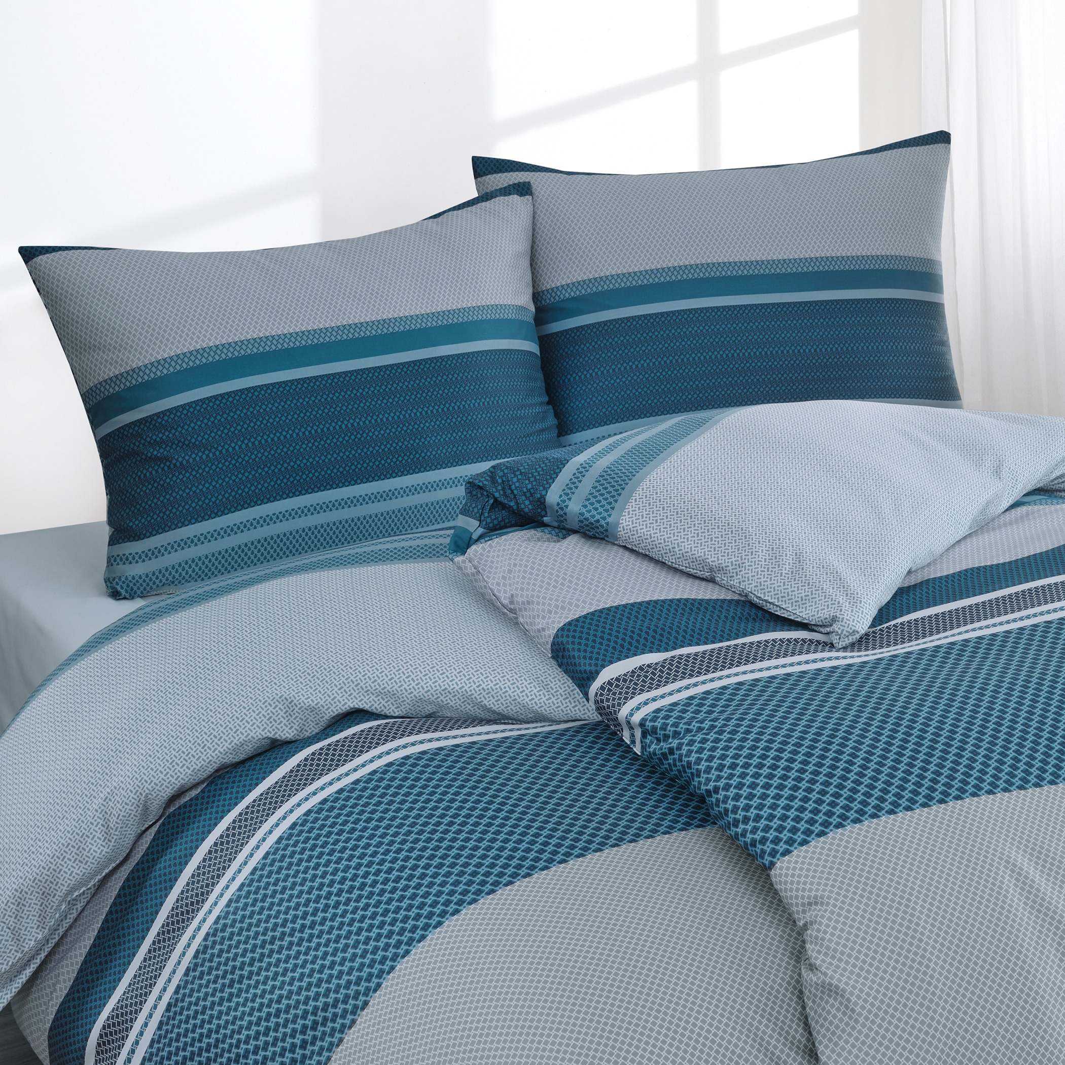 Florella Kinderbettwäsche »»Laurenz blau« Edel-Satin,  100% Baumwolle«