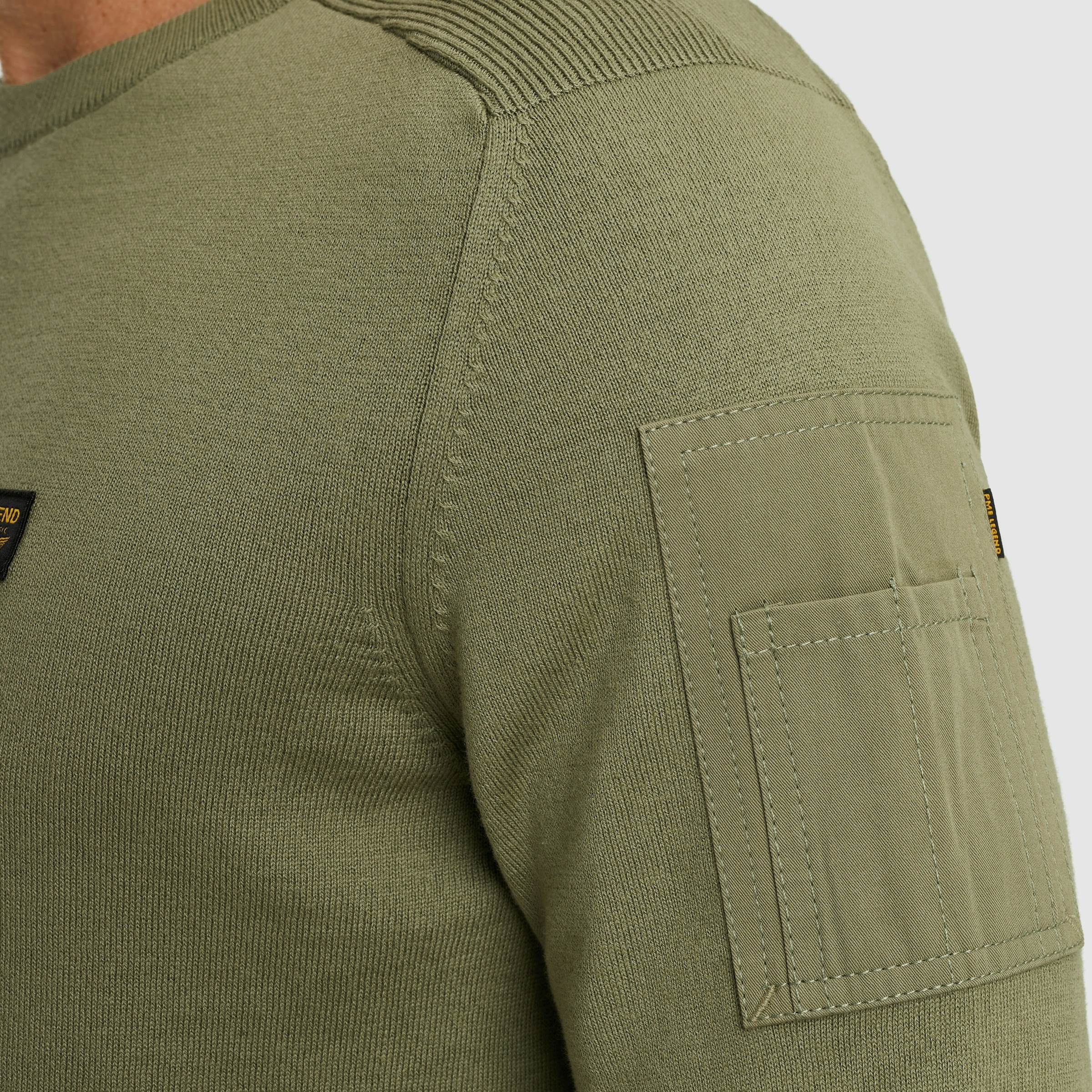 PME LEGEND Rundhalspullover, mit Logo Stickerei
