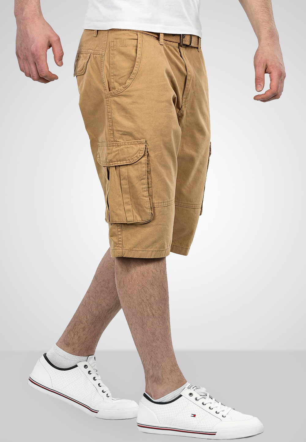 Alessandro Salvarini Cargoshorts »A. Salvarini Herren Designer Cargo Shorts Cargoshorts kurze Hose Gürtel AS037«