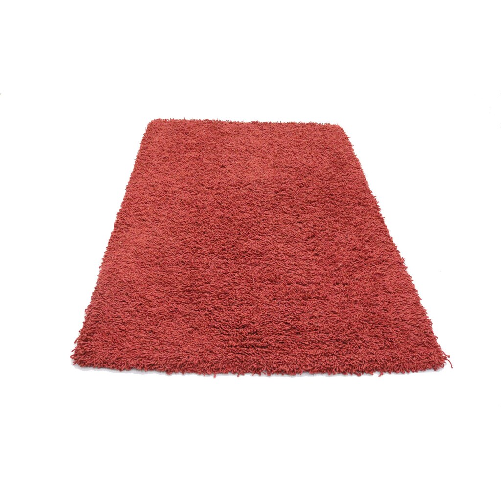morgenland Wollteppich »Shaggy Teppich handgewebt rot«, rechteckig