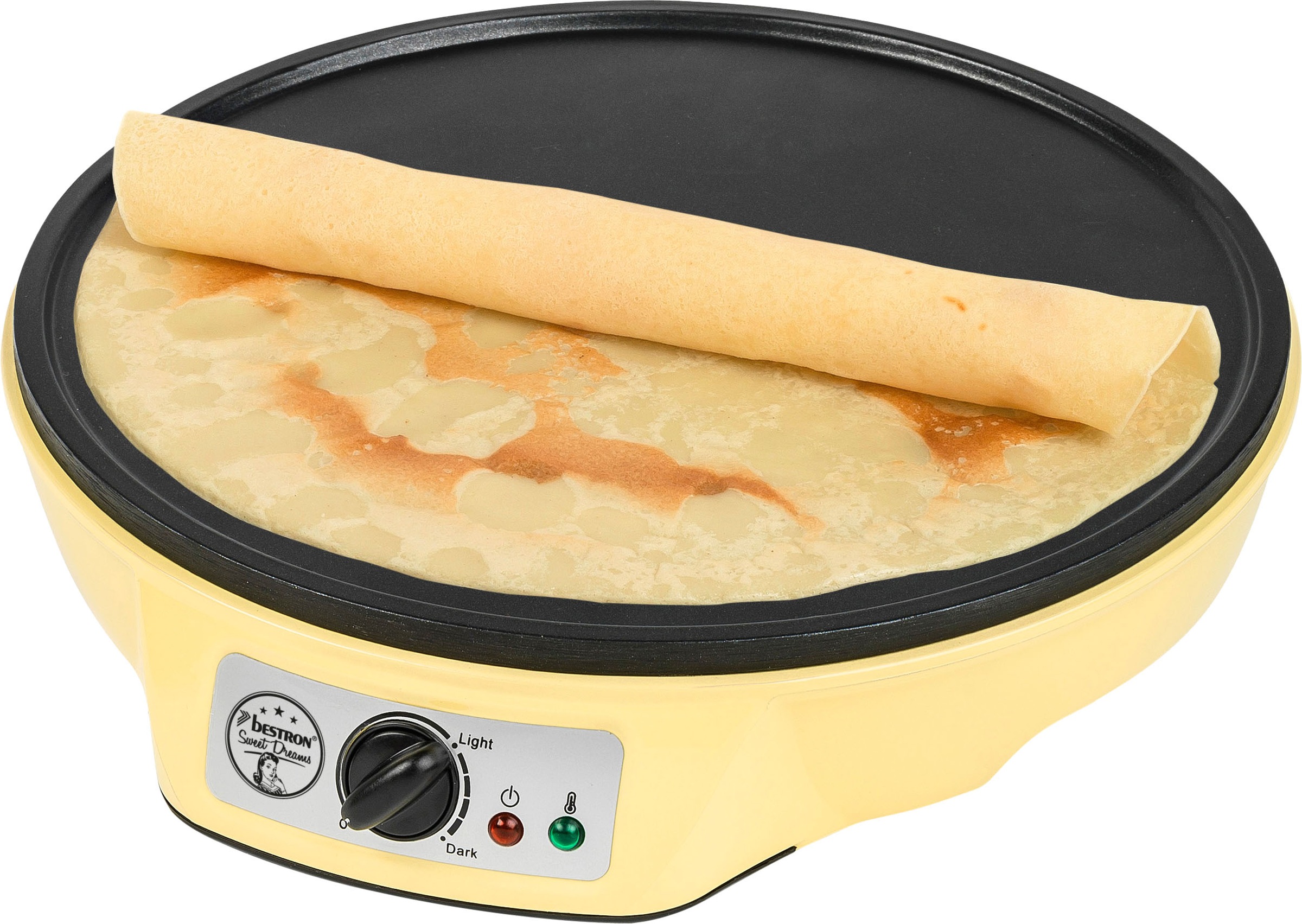 bestron Crêpesmaker »ASW602 im Retro Design, für Crepes mit Ø 30 cm«, 1000 W, Ø 30 cm, inkl. Teigverteiler & Crêpes-Wender, Antihaftbeschichtung