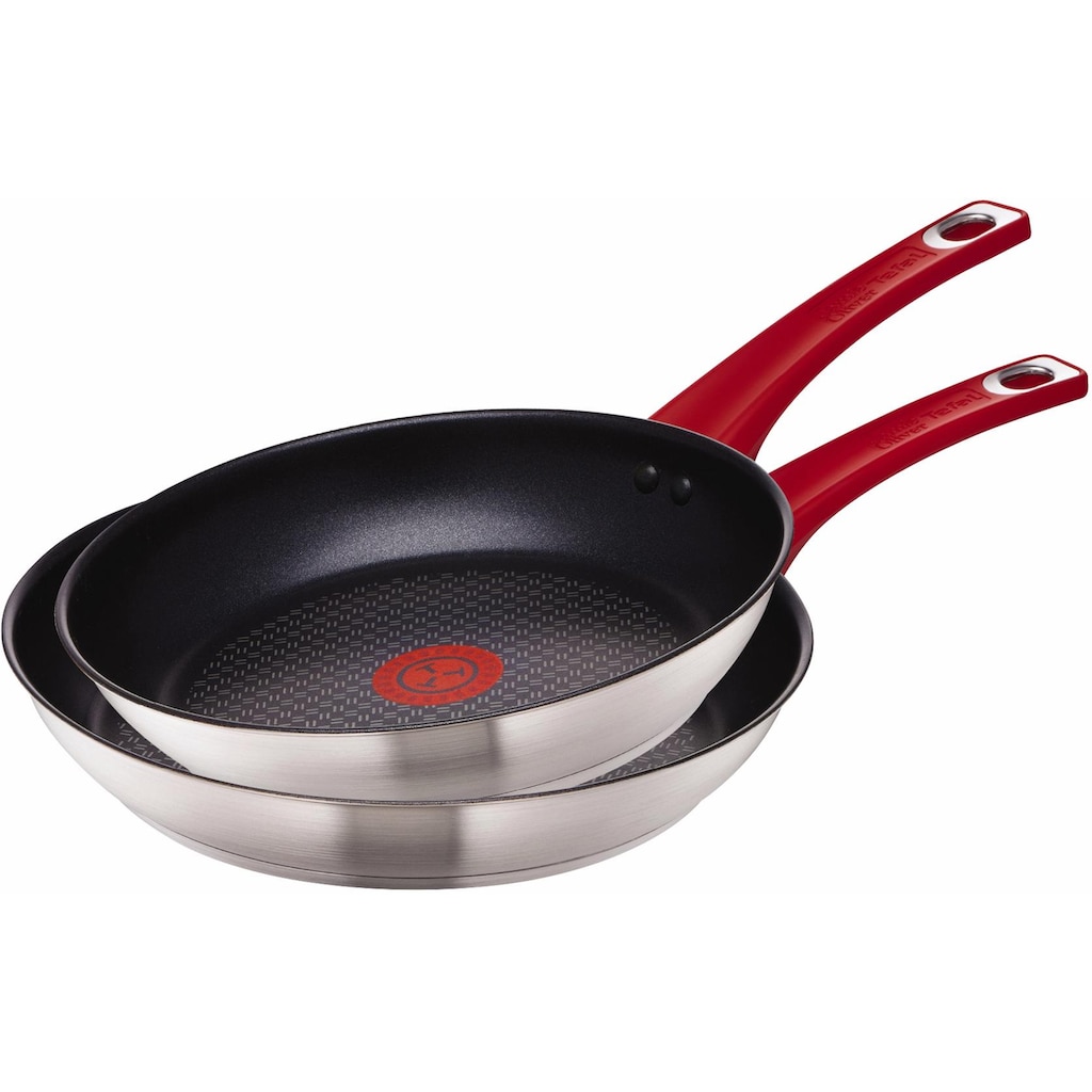 Tefal Topf-Set »Tefal by Jamie Oliver Mainstream«, Edelstahl, (Set, 8 tlg., Bratentopf 24 cm, Stielkasserolle 16/18 cm, Bratpfanne 24/28 cm)