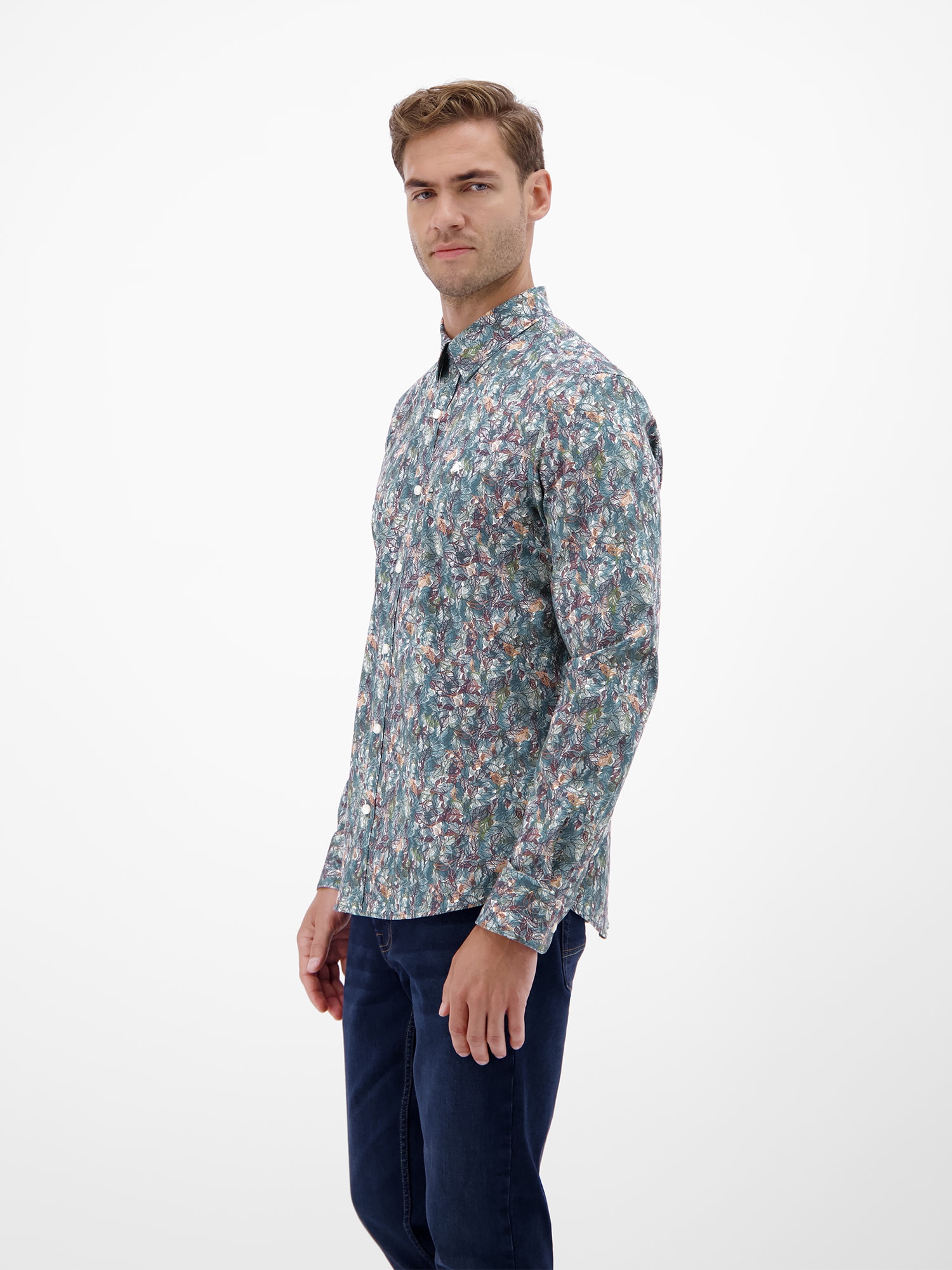 LERROS Langarmhemd »LERROS Grafisch inszeniertes Poplinhemd für Herren«