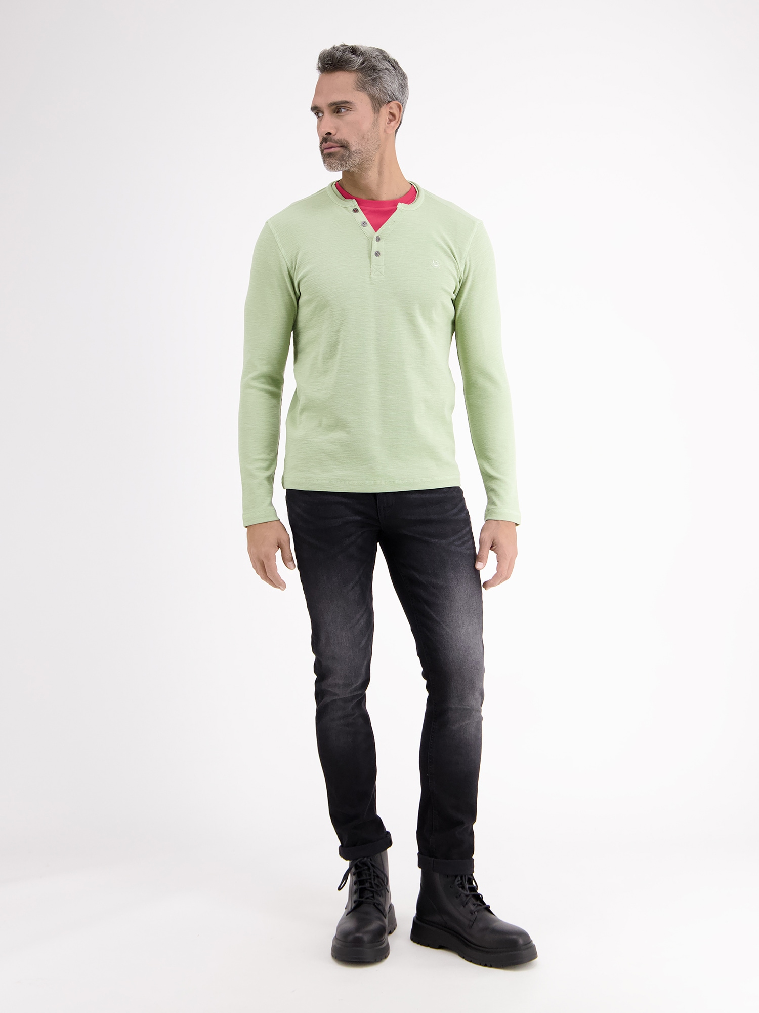 LERROS Sweatshirt »LERROS Langarmserafino mit Logostitching«