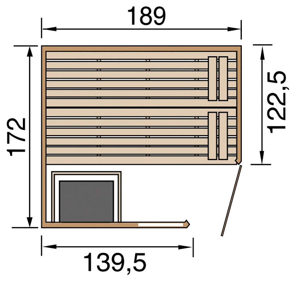weka Sauna »Valida«, 7,5 kW Bio-Ofen mit digitaler Steuerung