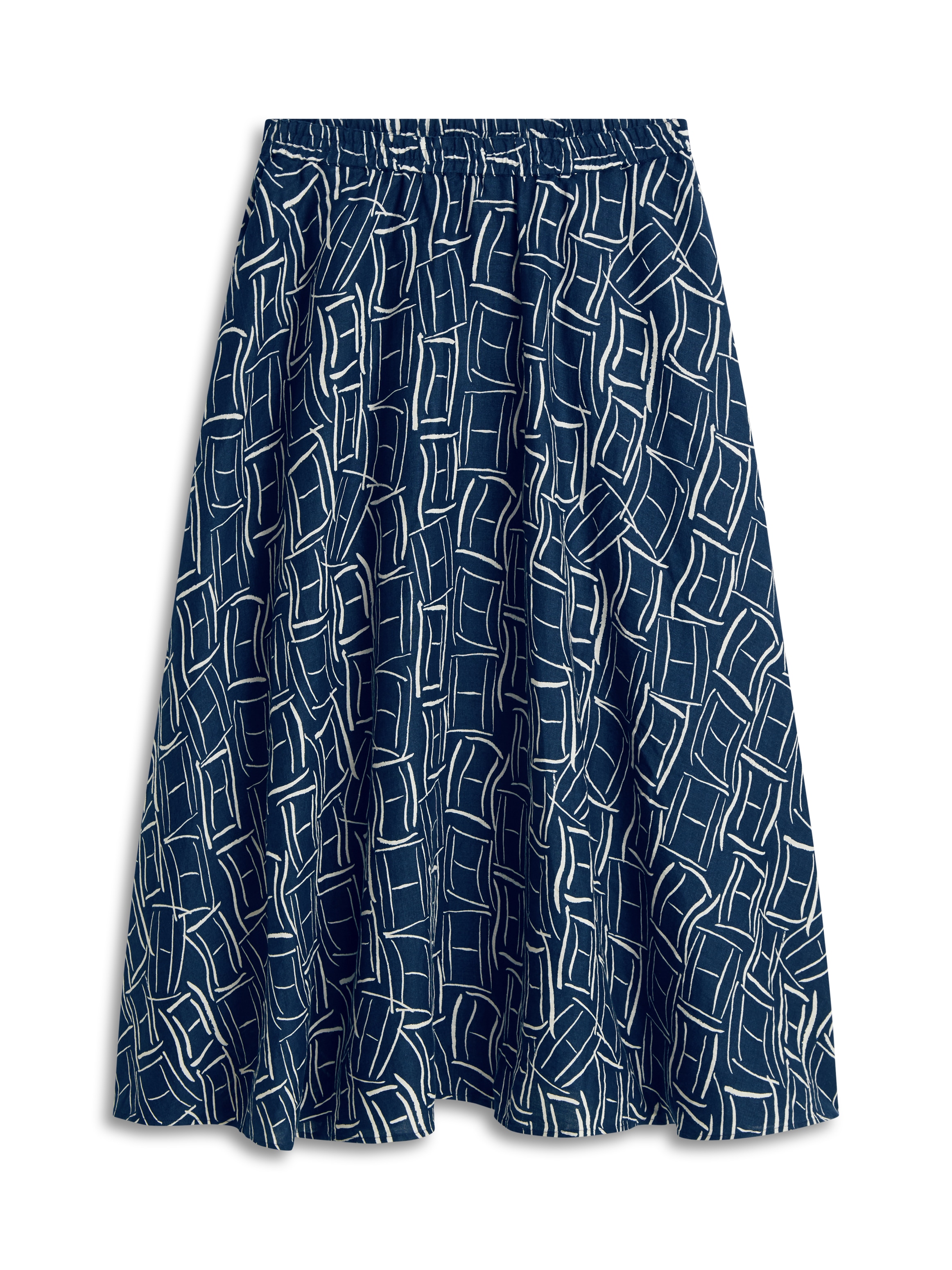 Tommy Hilfiger A-Linien-Rock »ESS LINEN FLARE MIDI SKIRT« mit Allover-Print