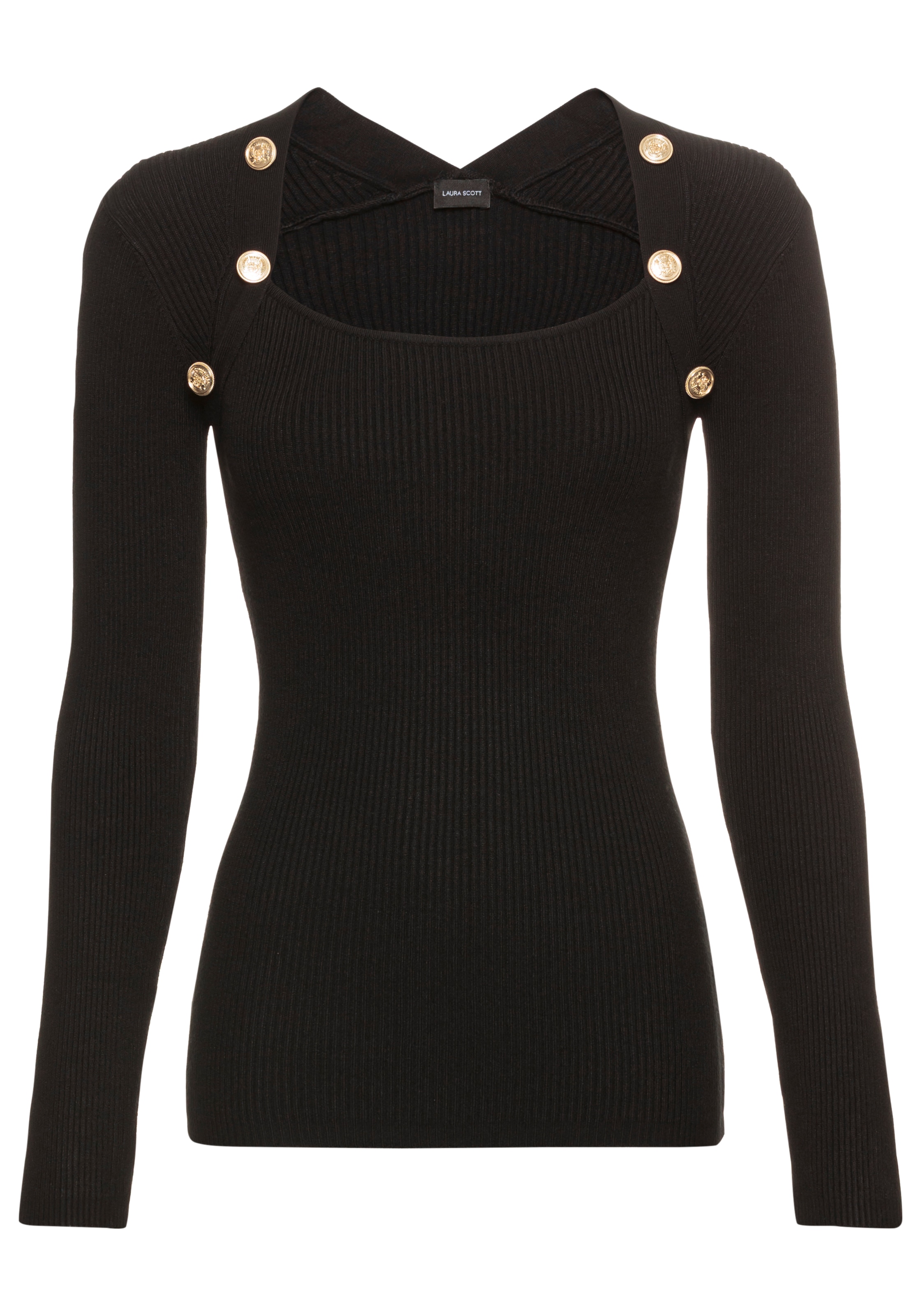 Laura Scott Strickpullover, im trendigen 2 in1-Look