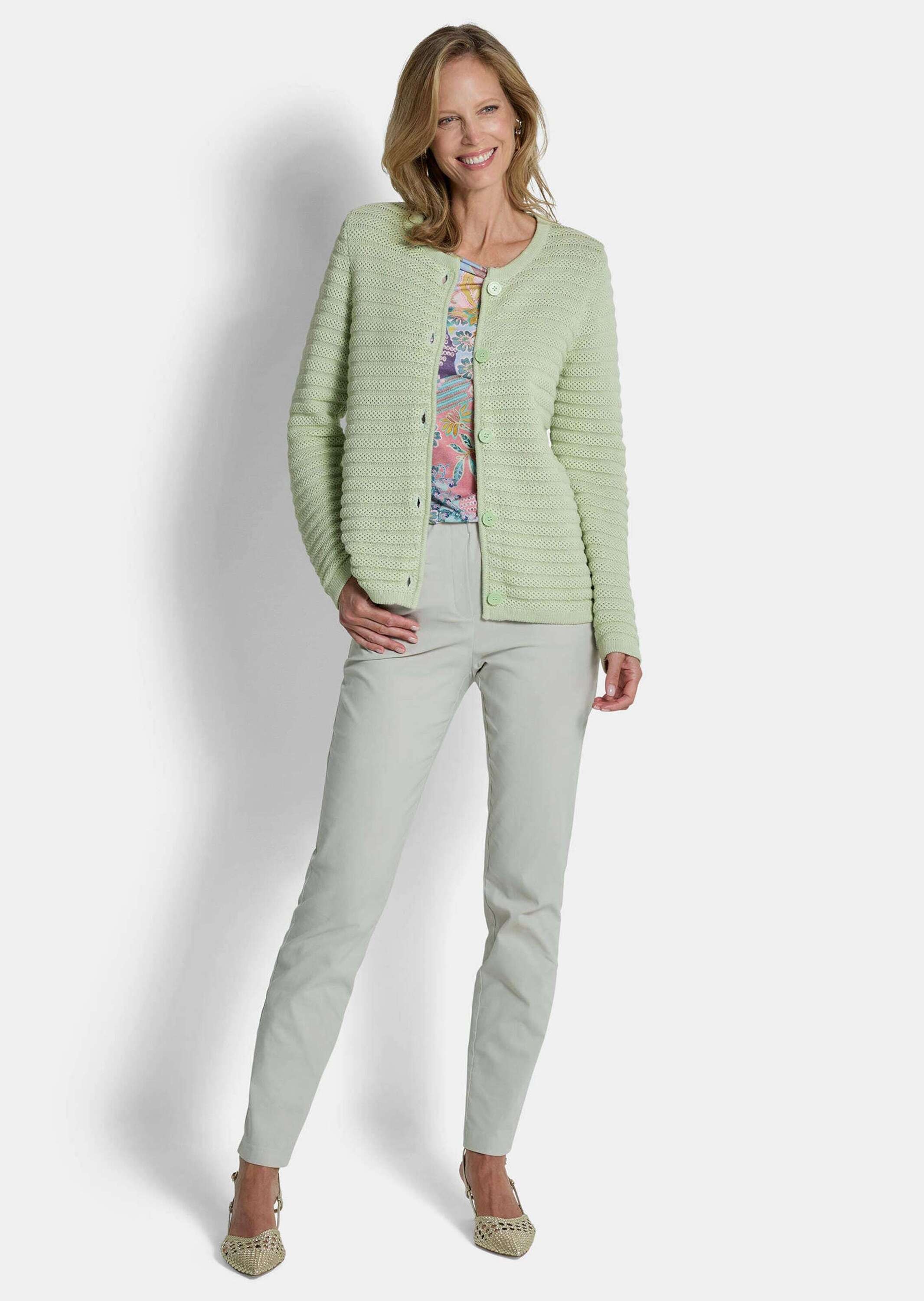 GOLDNER Strickjacke »Ajourjacke in Querrippen-Optik« modischer Strukturstrick