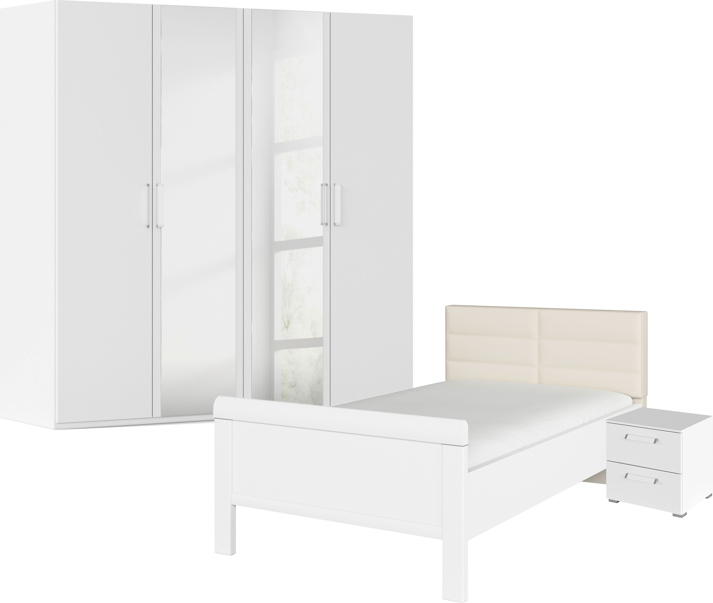 Rauch Schlafzimmer-Set »Komplettschlafzimmer Schlafzimmer EVELYN« Set, 3 Stk. tlg. Schrank und Bett in 2 Breiten, Nachttisch 2 Schubladen MADE IN...