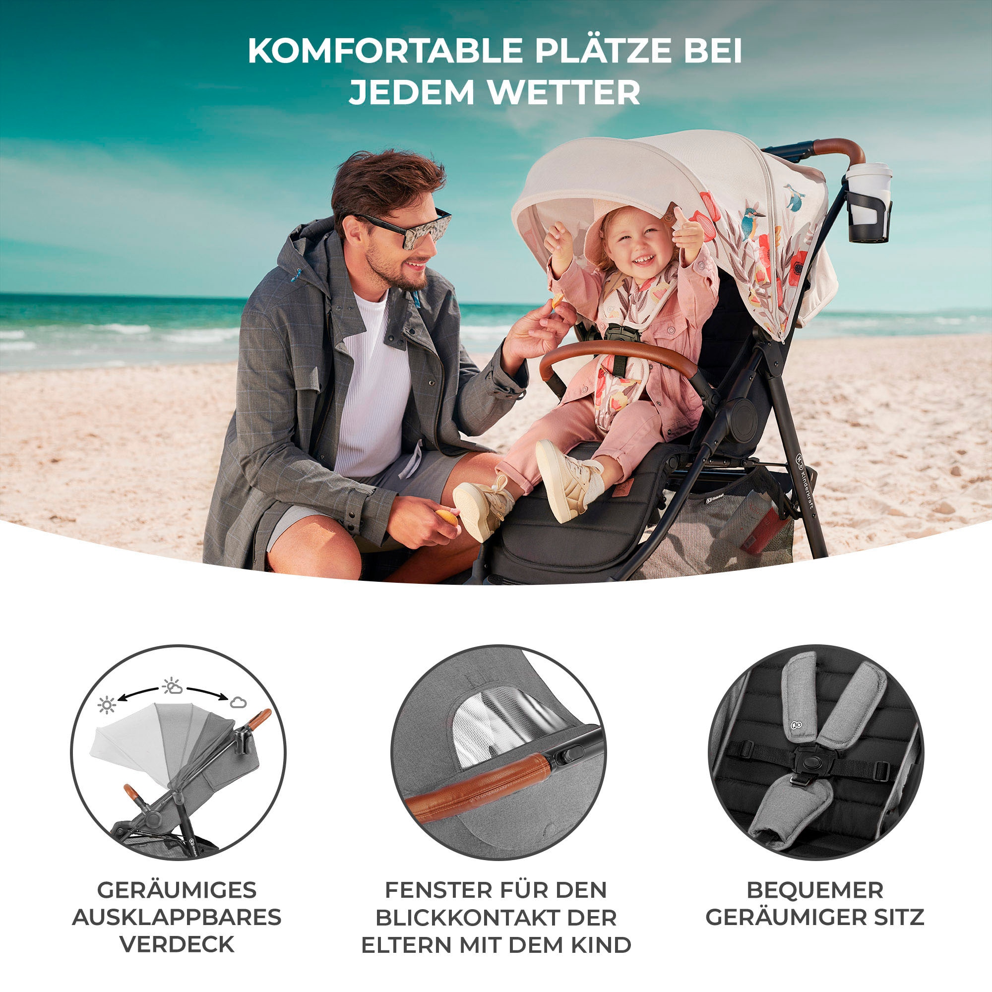 Kinderkraft Kinder-Buggy »GRANDE PLUS«, 22 kg