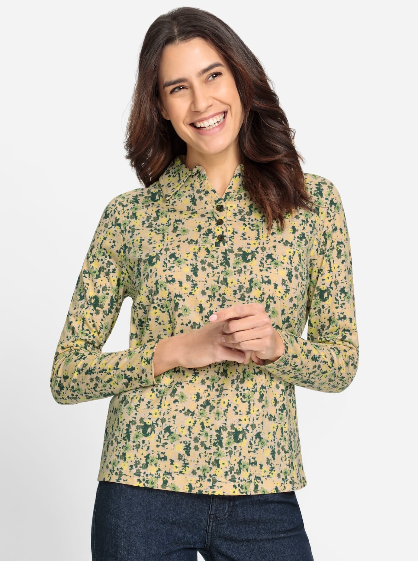 Inspirationen Poloshirt »Langarm-Poloshirt«, (1 tlg.)