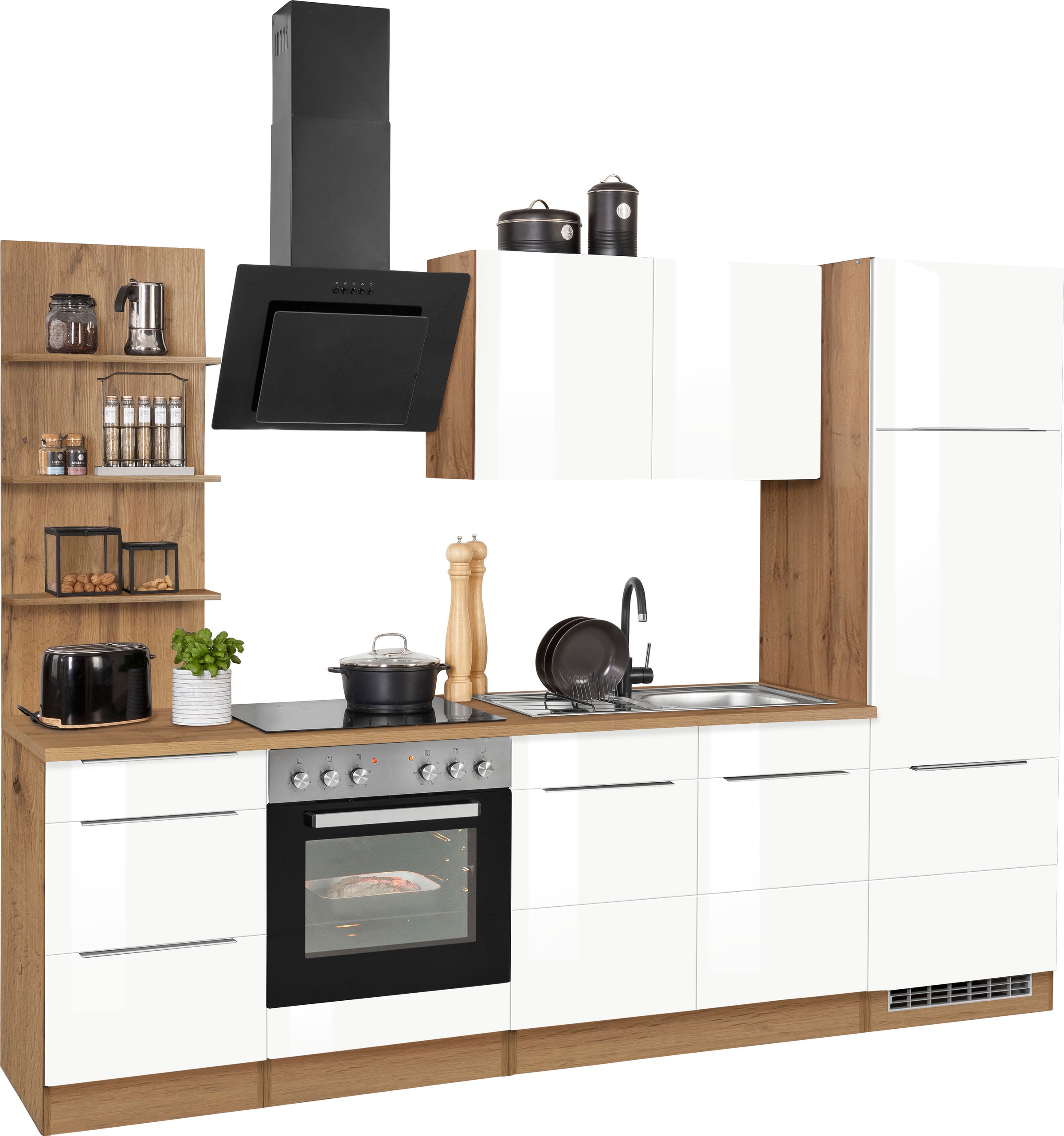 OTTO kaufen MÖBEL mit E-Geräten, bei 210 cm Küchenzeile Breite »Brindisi«, online HELD