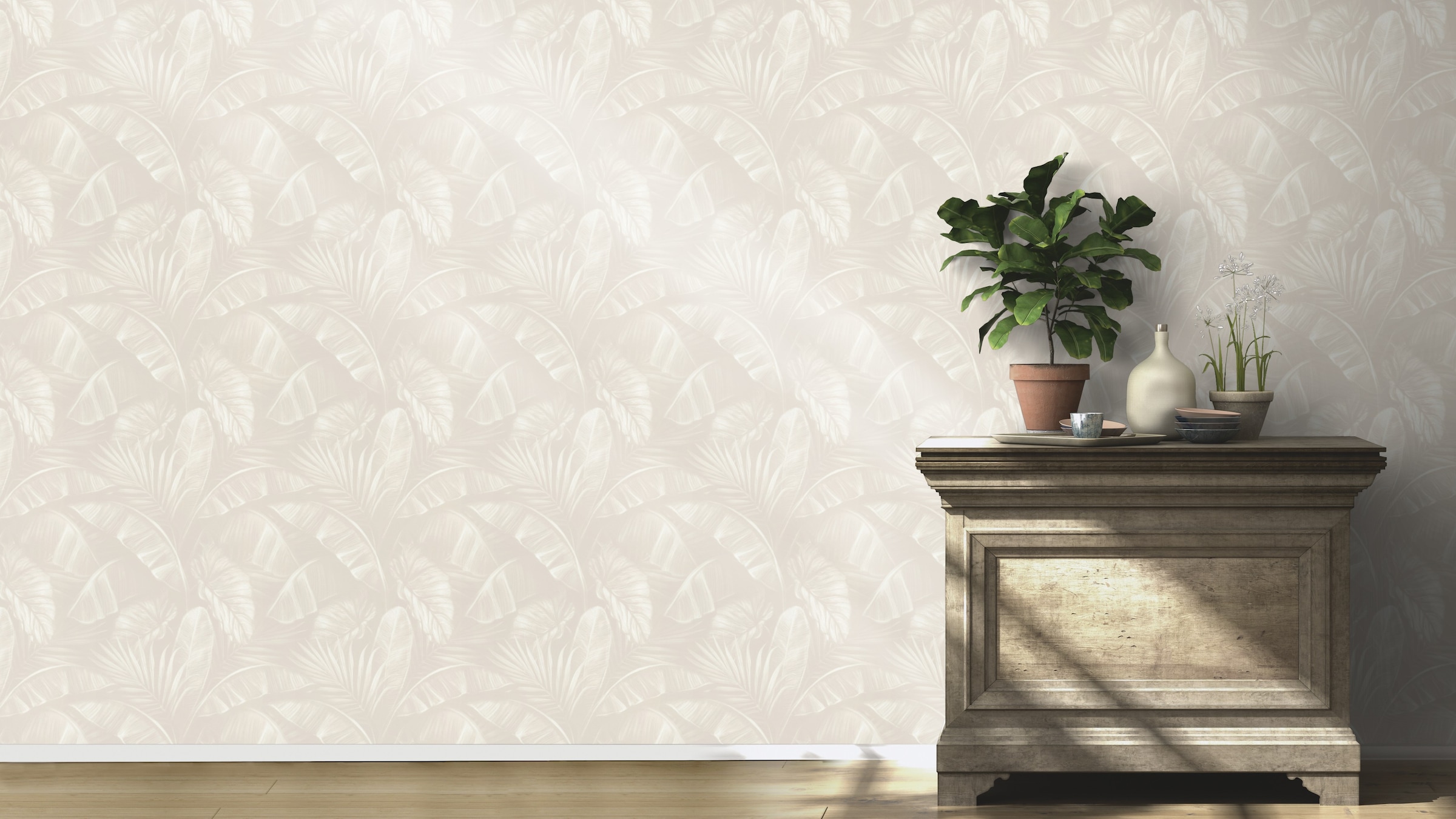 Rasch Papiertapete »mit exotischen Blättern«, botanisch, mit Palmenblättern
