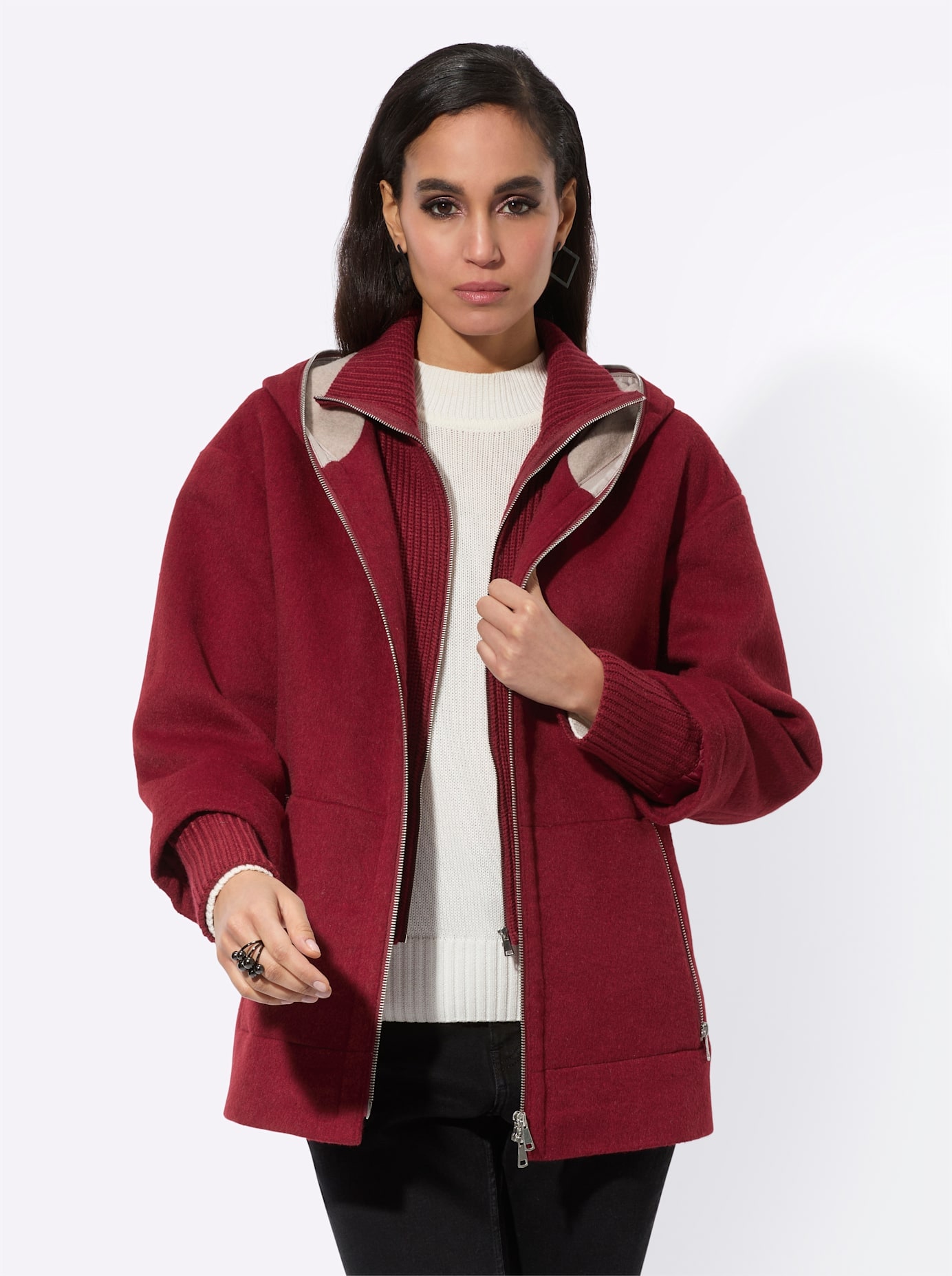 MANISA Langjacke, mit Kapuze