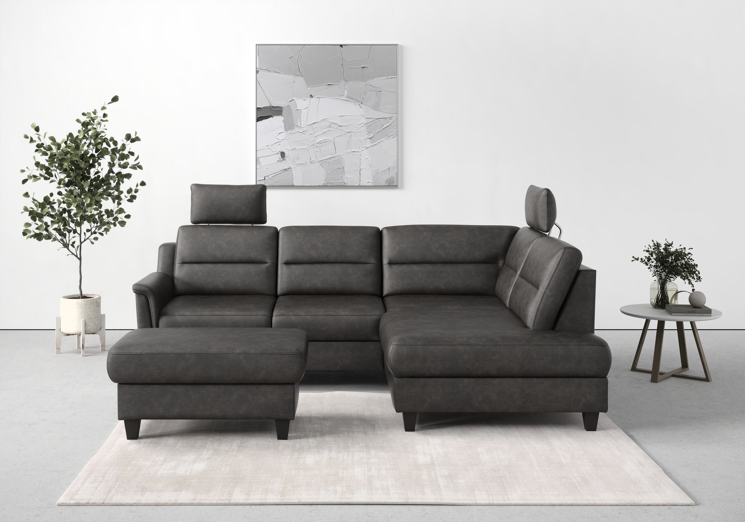 sit&more Stauraumhocker »Farö«, mit Stauraum und Federkern und wengefarbenen Füßen