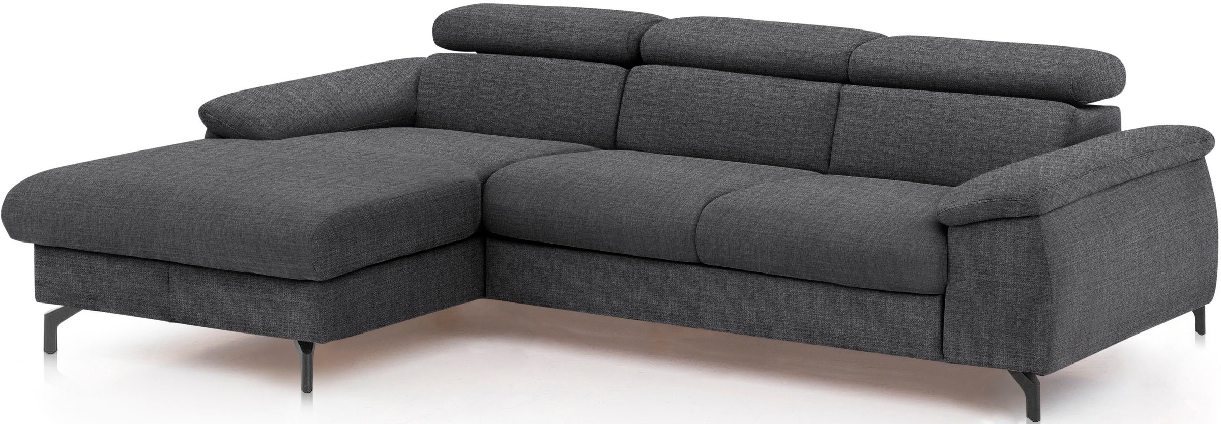 COTTA Polstergarnitur »Komaris L-Form«, (Set), Set bestehend aus: Ecksofa mit Kopfteilverstellung & Hocker