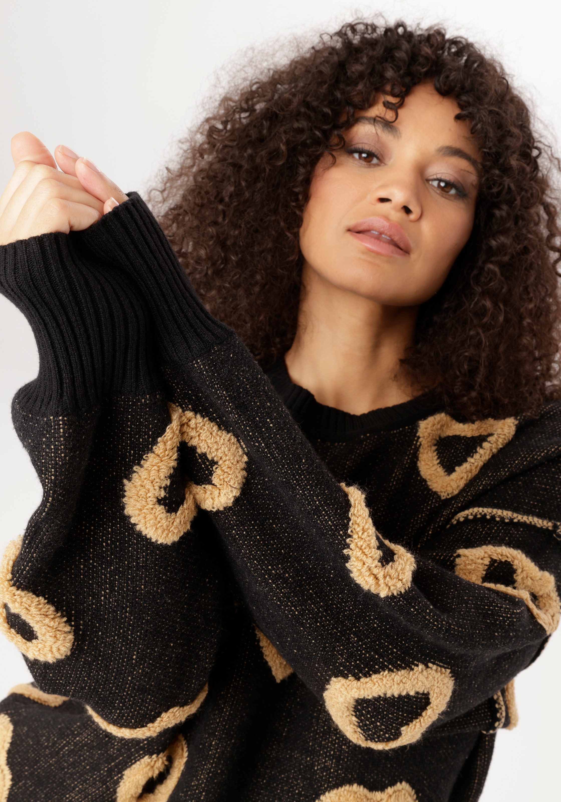 Aniston PLUS Strickpullover mit aufgestrickten Herzen - NEUE KOLLEKTION