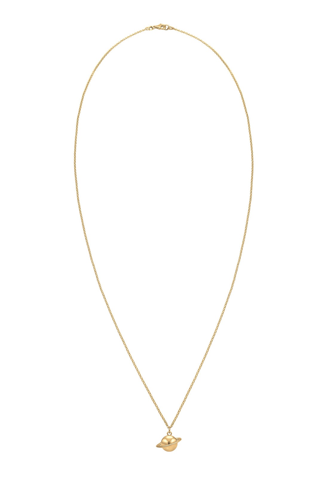 Elli Kette mit Anhänger »Halskette Planet Saturn Astro 925 Sterling Silber vergoldet«