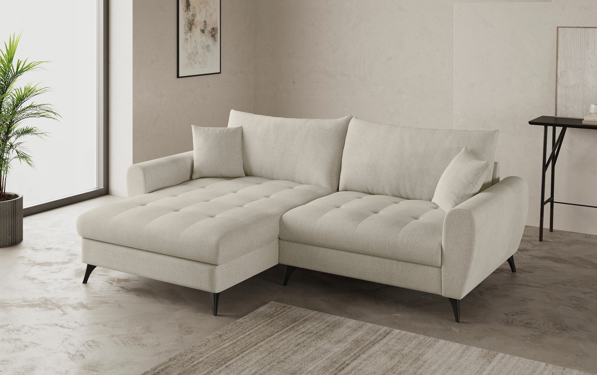 Mr. Couch Ecksofa »Blackburn II L-Form«, Wahlweise mit Kaltschaumpolsterung bis 140 kg belastbar