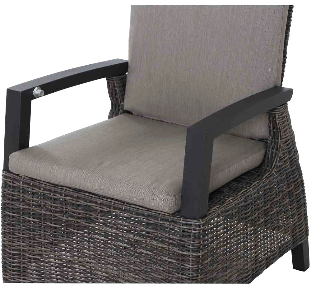 Siena Garden Garten-Essgruppe »Corido«, (5 tlg., 4 Sessel: 76x62x109 cm, Tisch Sincro: 200/260x100x77 cm), Aluminium, Keramik, verstellbar, ausziehbar, Inkl. Auflagen