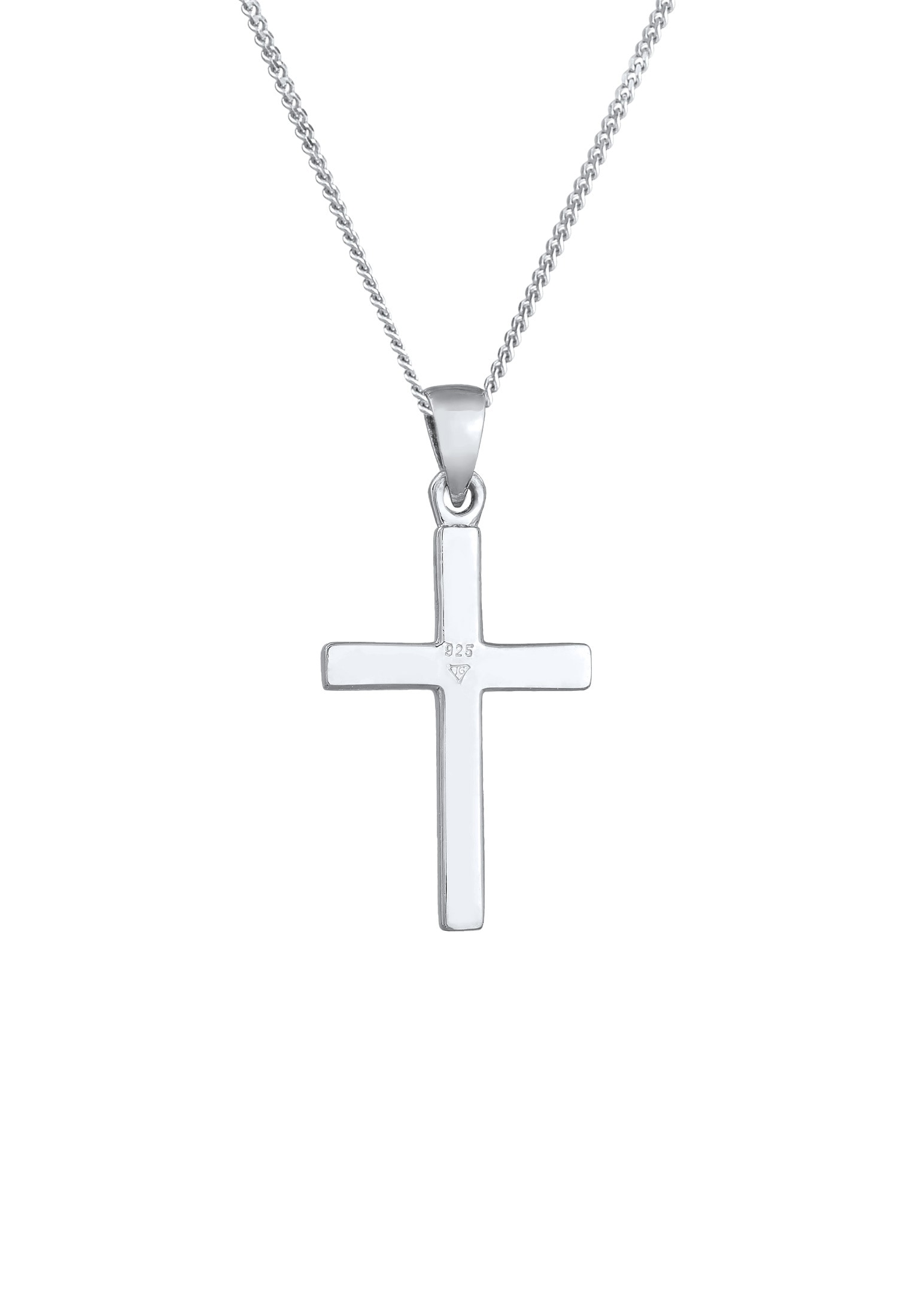 Elli Kette mit Anhänger »Halskette Kreuz Symbol Strukturiert 925 Silber«