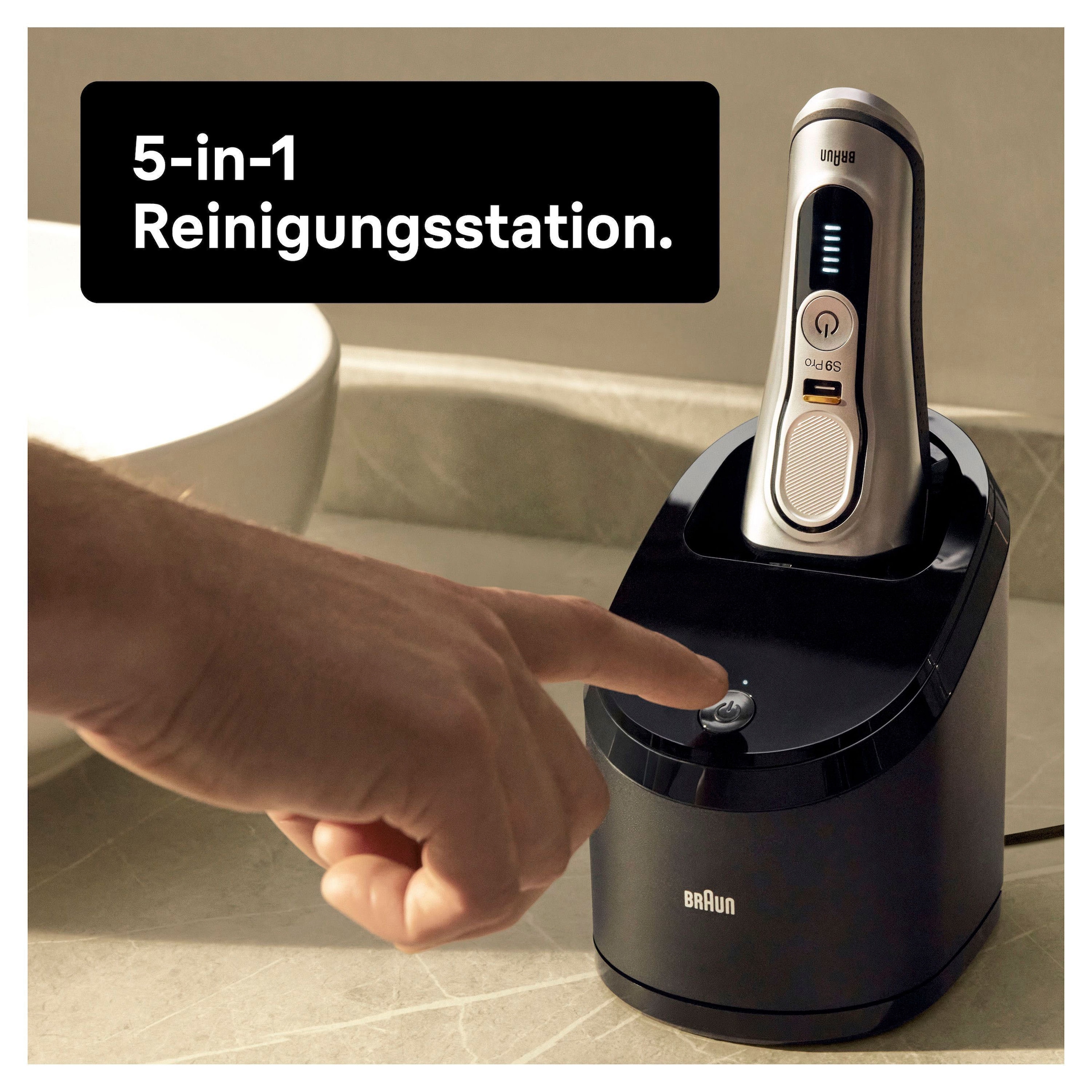 Braun Elektrorasierer Ladestation, Wet&Dry, 1 Scherkopf bei Aufsätze, St. 9466cc«, 5-Stufen-Reinigungs- »Series Pro und OTTO 4+1 9