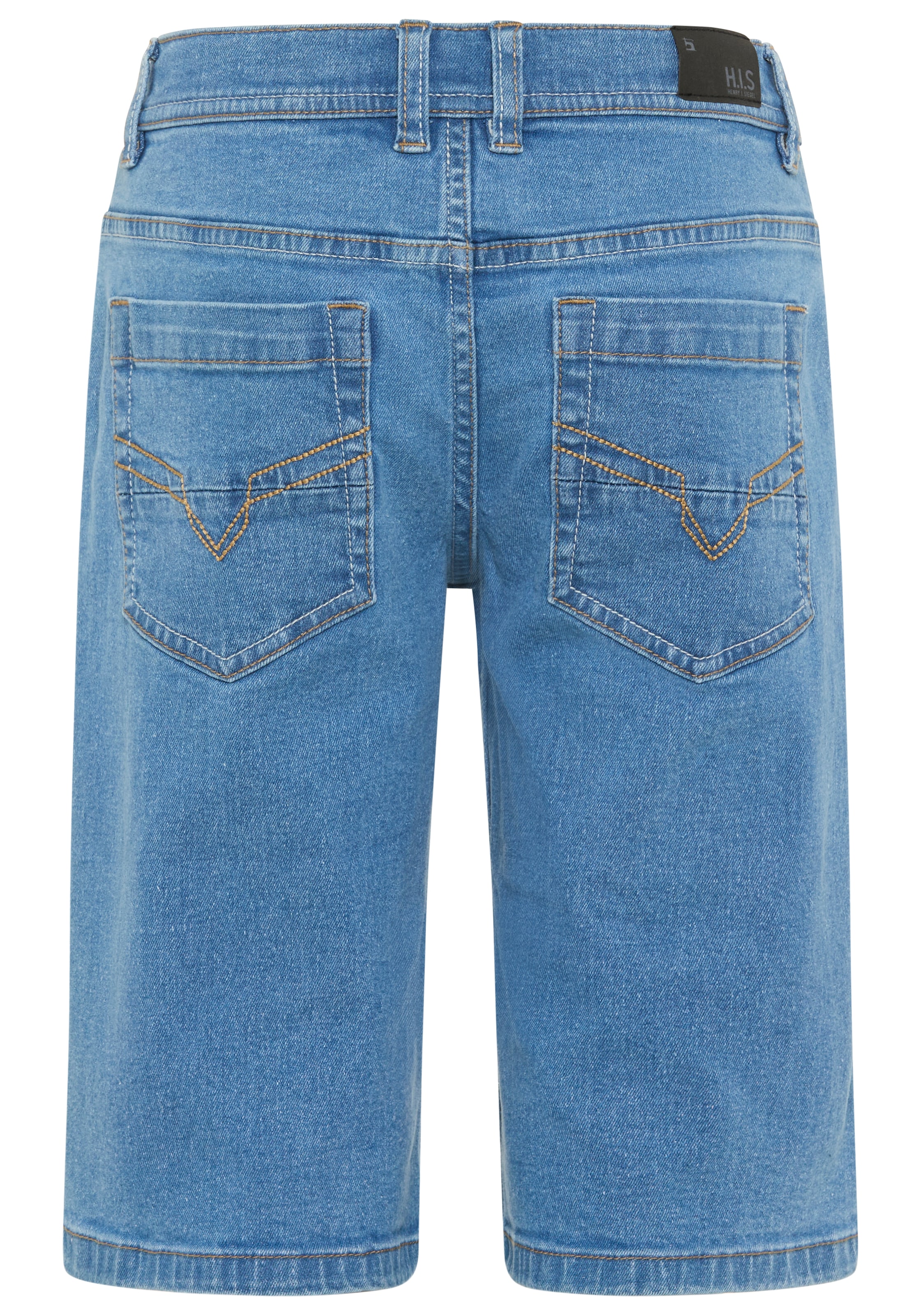 H.I.S Jeansbermudas »Regular fit Jeansbermudas für Jungen« gerader Beinverlauf, mit verstellbarem Gummizug im Bund