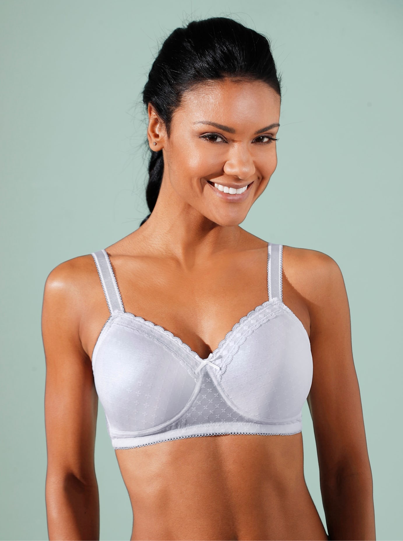 Wäschepur Damen Bügelloser BH 2-Stück-Packung in weiß, Größe Cup C