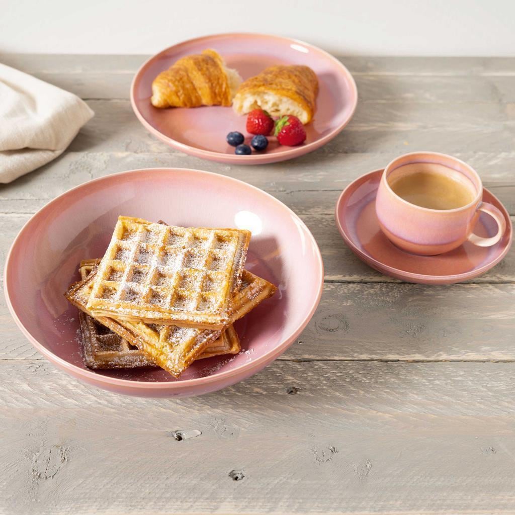 like. by Villeroy & Boch Untertasse »Kaffeeuntertassen Perlemor Coral ø 16,1 cm 6er Set rosa« Spülmaschinengeeignet, Mikrowellengeeignet