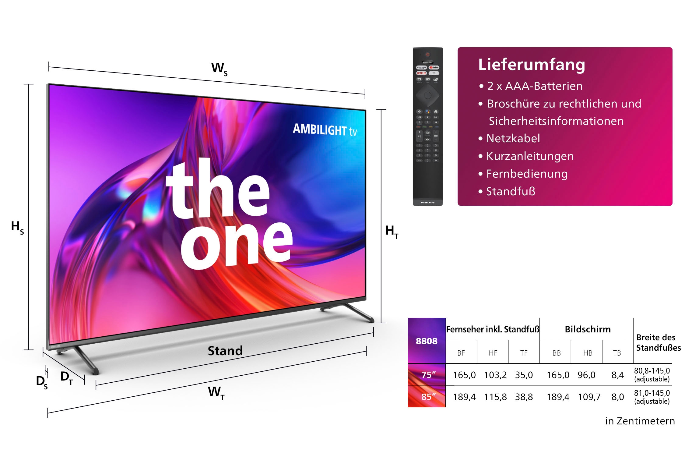 Philips LED-Fernseher »85PUS8808/12«, 215 cm/85 Zoll, 4K Ultra HD, Android  TV-Google TV-Smart-TV online bei OTTO