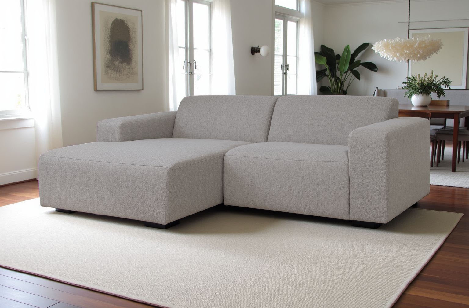 INOSIGN Ecksofa »Koa,228cm, L-Form, Modulsofa, Webstoff, Cord, Struktur«, Designsofa, weicher Lounge-Sitzkomfort, Welleunterfederung, bodentief