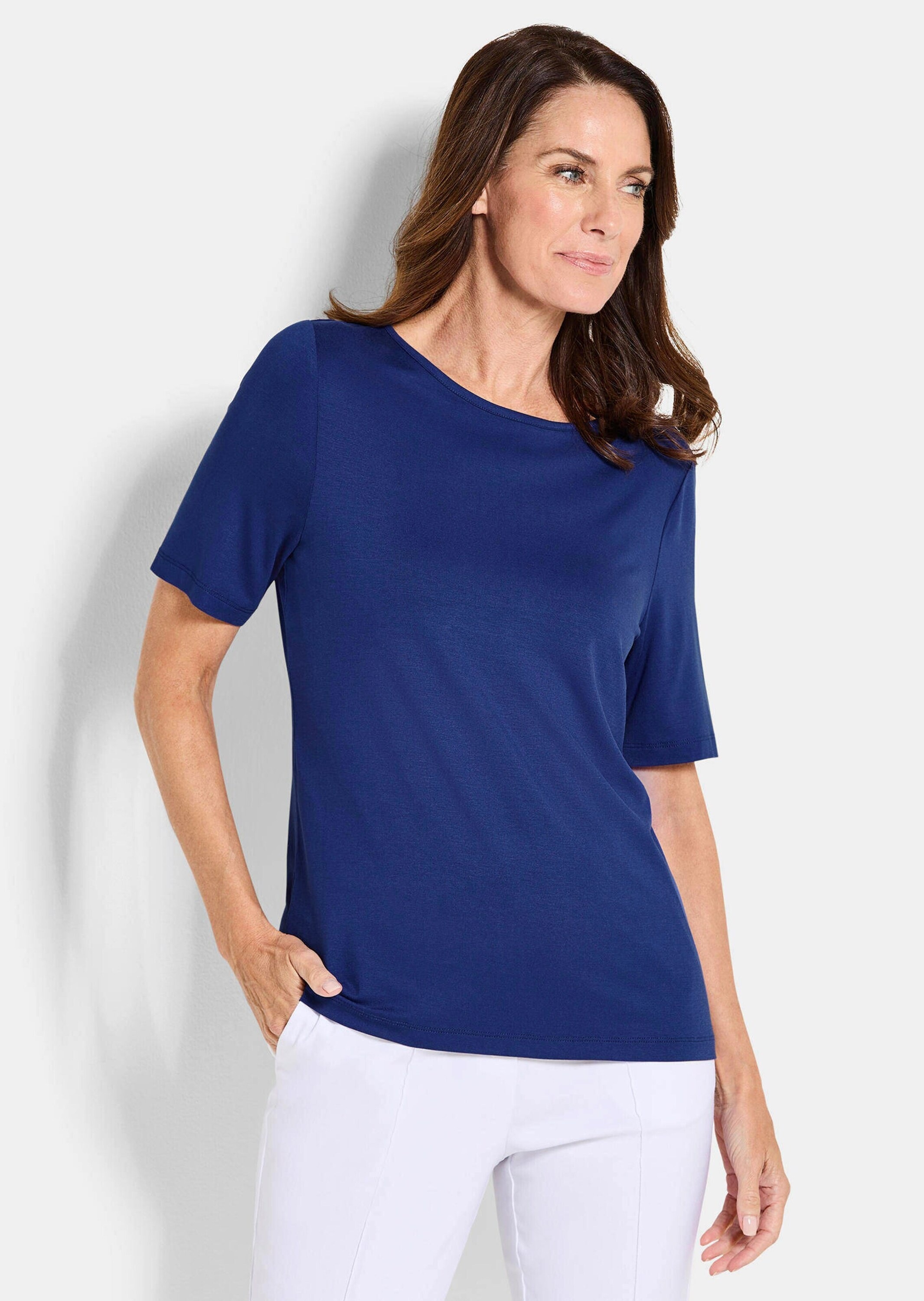 GOLDNER Kurzarmshirt »Shirt-Duo mit Muster-Mix« stretchbequemer Viskosejersey