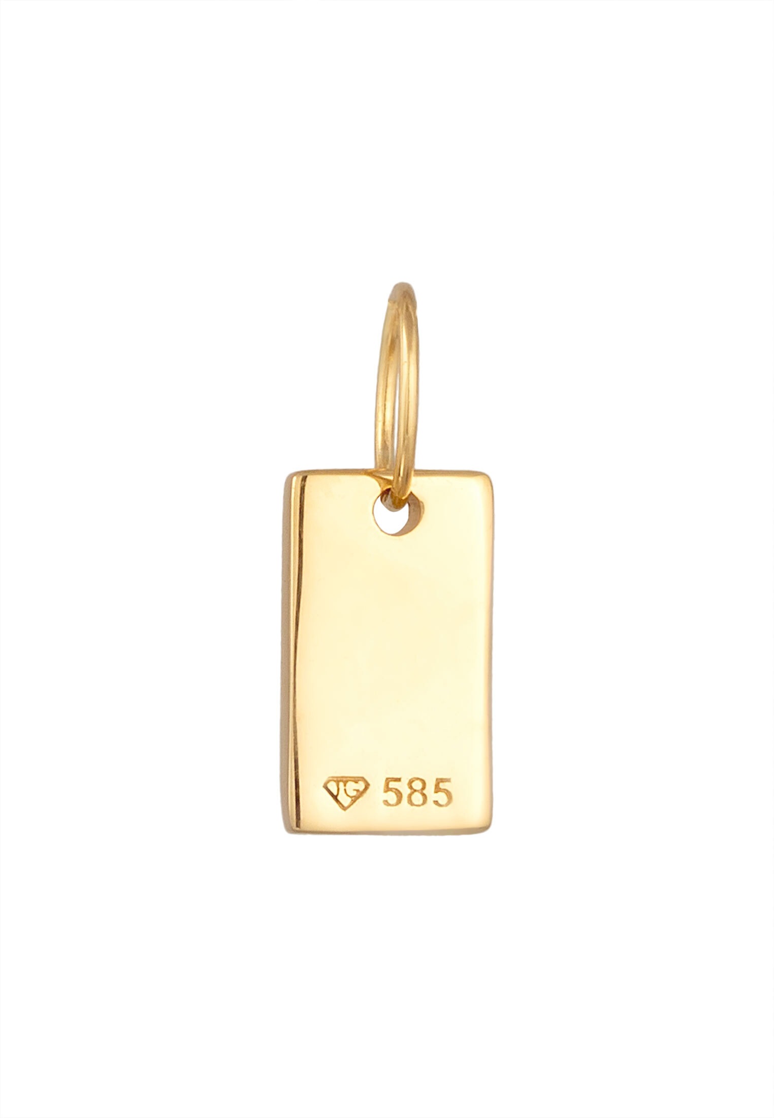 Elli Premium Medallionanhänger »Anhänger Gravurplatte Rechteck 585 Gelbgold«