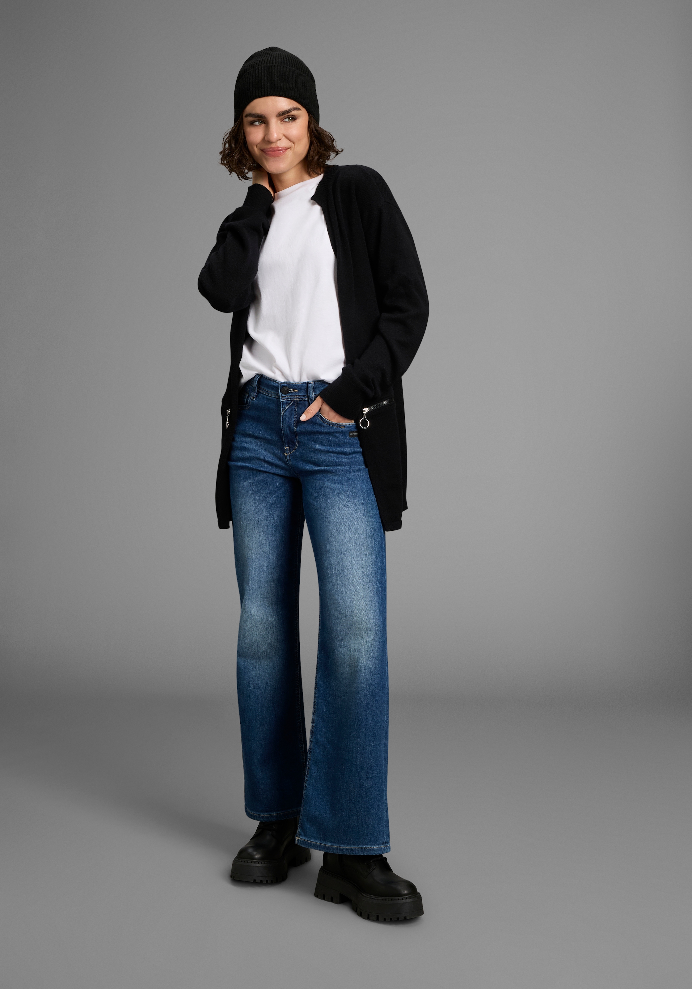 Laura Scott Strickjacke, in lässiger Langform mit Zipperdetails - NEUE KOLLEKTION