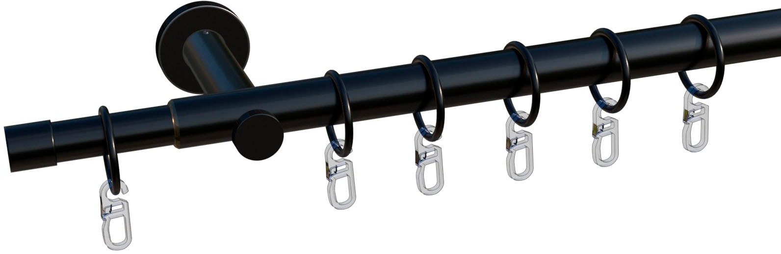my home Gardinenstange »Kappe«, 1 läufig-läufig, ausziehbar, ausziehbar von 130cm-240cm - Komplettset