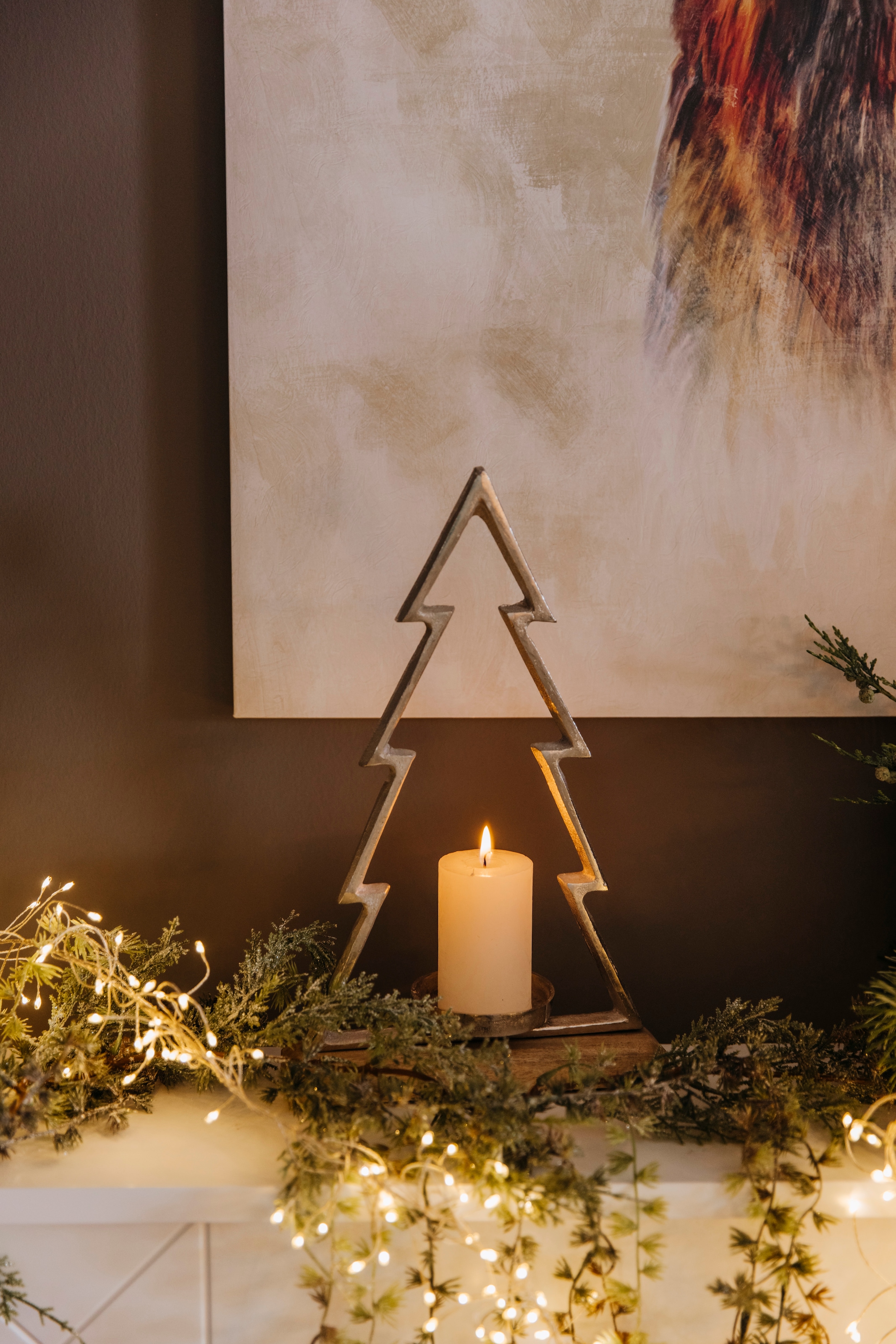 Creativ deco Teelichthalter »Weihnachtsdeko«, (1 St.), auf hochwertiger  Mangoholzplatte, in Tannenbaum-Form, Höhe ca. 34 cm kaufen bei OTTO | Windlichter