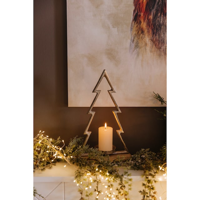 Creativ deco Teelichthalter »Weihnachtsdeko«, (1 St.), auf hochwertiger  Mangoholzplatte, in Tannenbaum-Form, Höhe ca. 34 cm kaufen bei OTTO