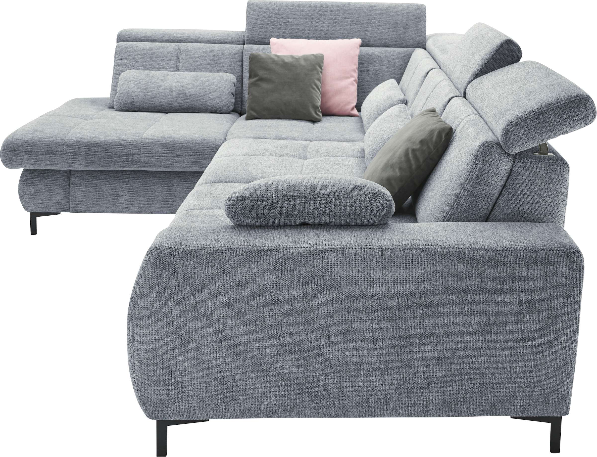 set one by Musterring Ecksofa »SO 3400 Sitzhöhe 47cm oder 49cm, Sitztiefe verstellbar, B/T 317/220 cm« Kaltschaumpolsterung, Flachgewebe, whlw. mit Funktionen, Sitzhöhe 47