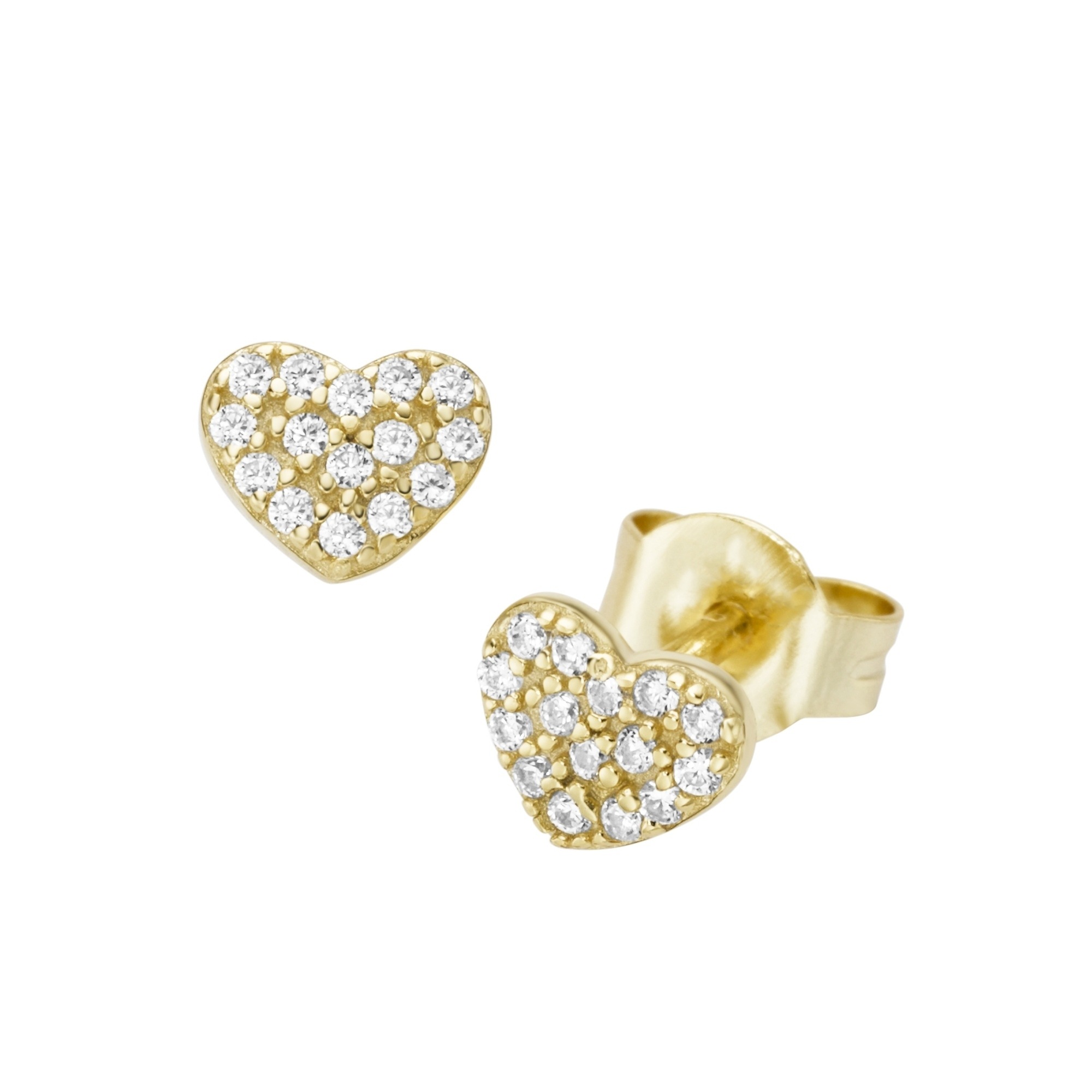 Luigi Merano Paar Ohrstecker »Ohrstecker Herz mit Brillanten, Gold 585«