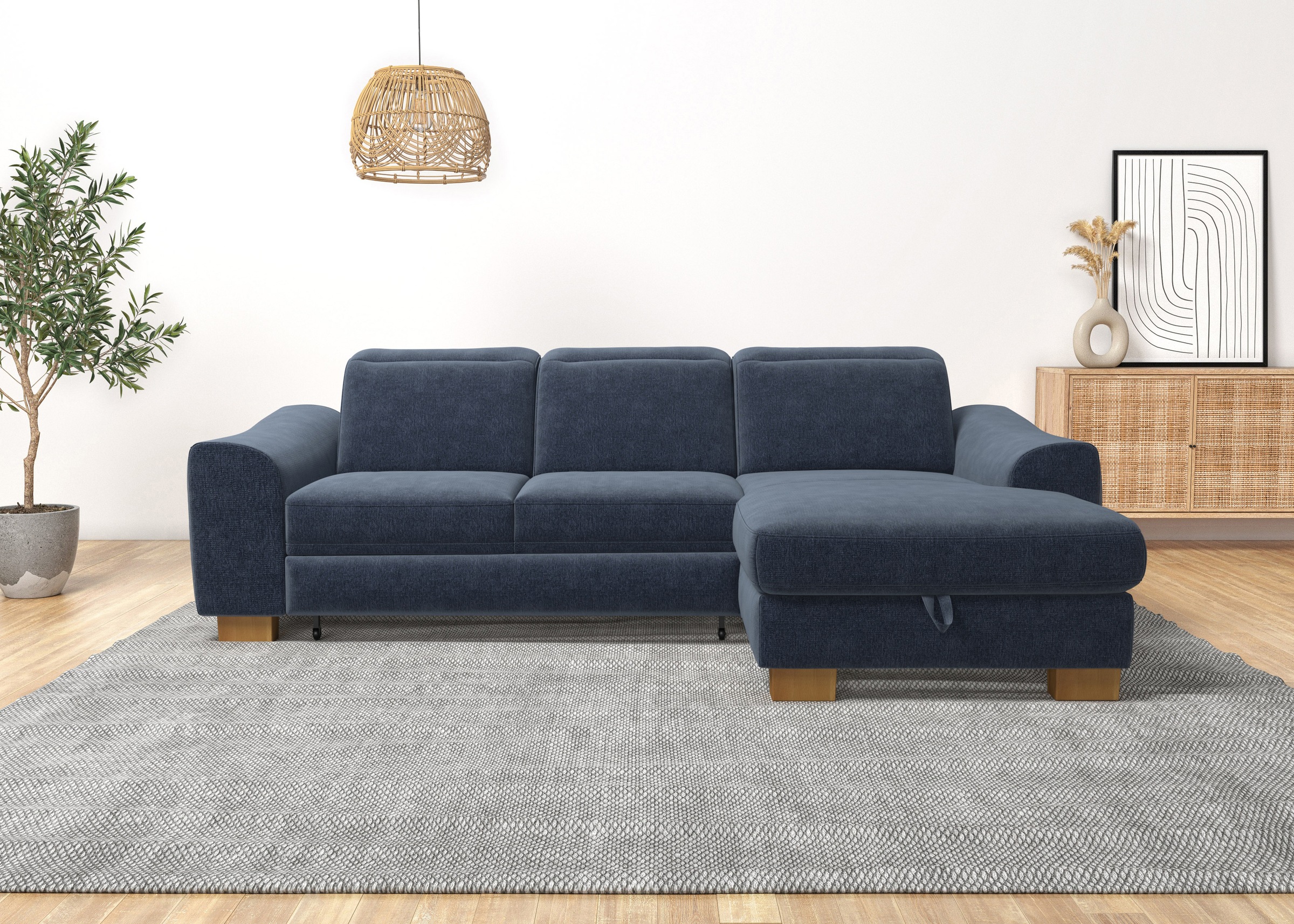 Home affaire Ecksofa »Dundee L-Form« wahlweise mit Kopfteilverstellung und zusätzlich mit Bettfunktion