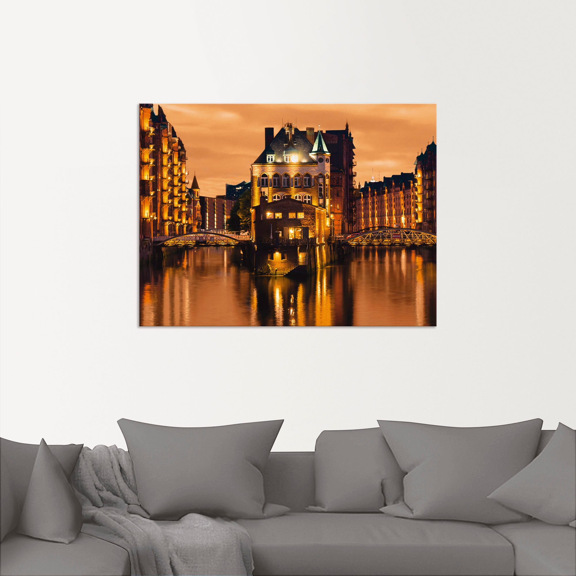 Artland Wandbild »Speicherstadt in Hamburg« Deutschland 1 Stk. tlg. als Alubild, Leinwandbild in verschied. Größen
