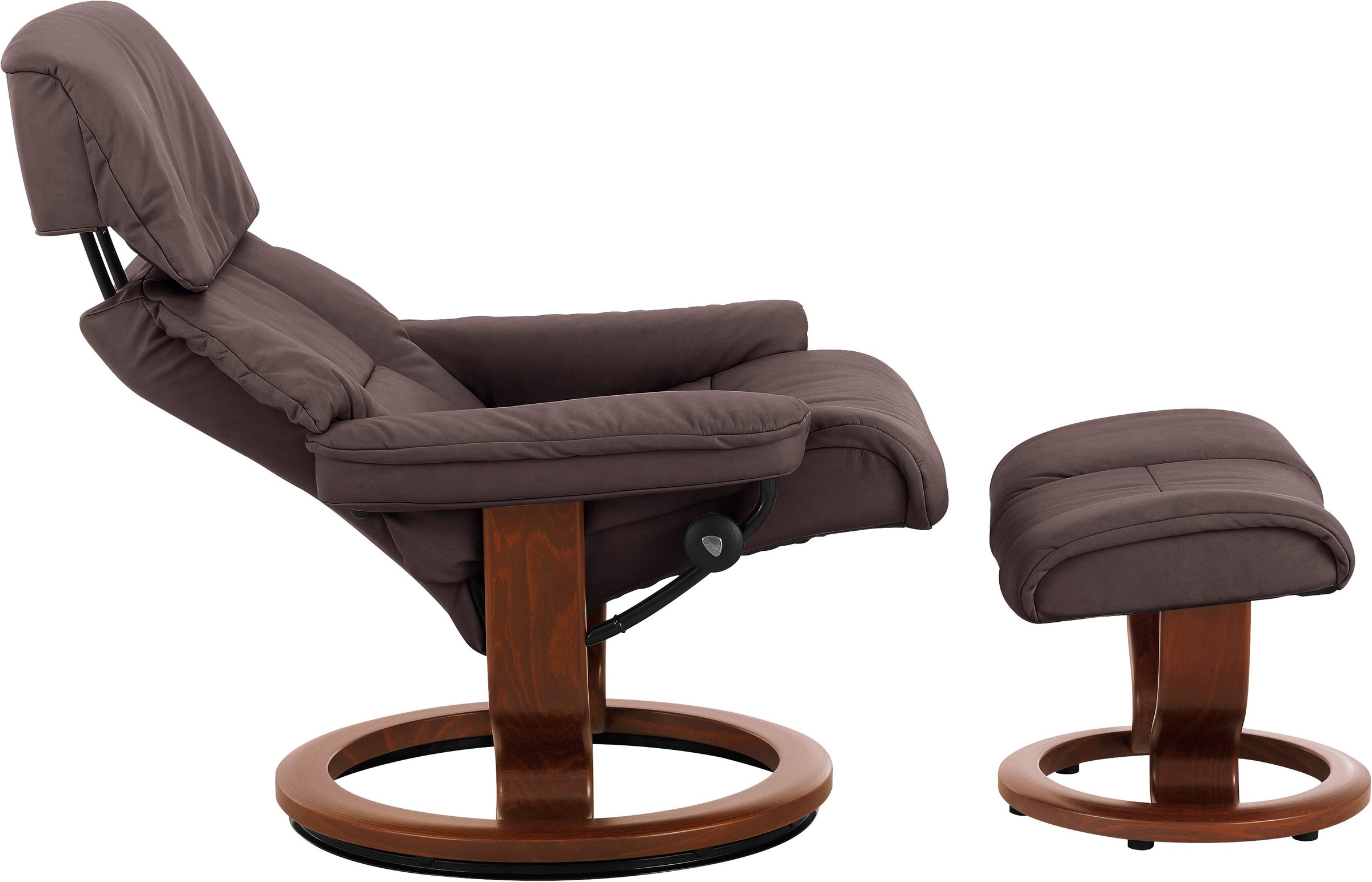 Stressless® Relaxsessel »Ruby« Set, Relaxsessel mit Hocker,  mit Classic Base, Größe S, Gestell Eiche, Wenge, Braun & Schwarz