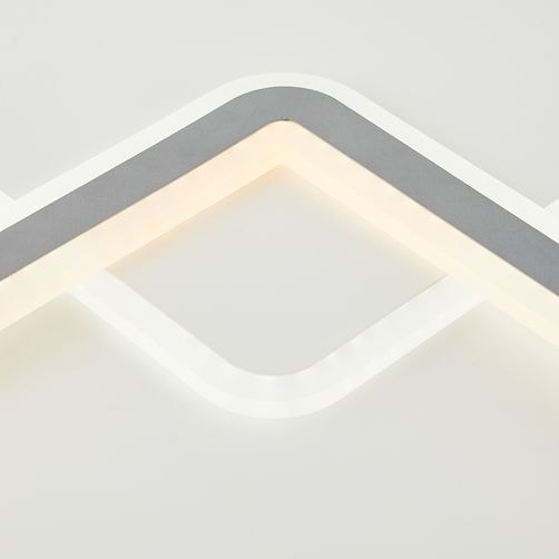 Brilliant LED Deckenleuchte »Savare«, 1 flammig, dimmbar über Fernbedienung, Nachtlicht, Metall/Acryl, weiß/grau