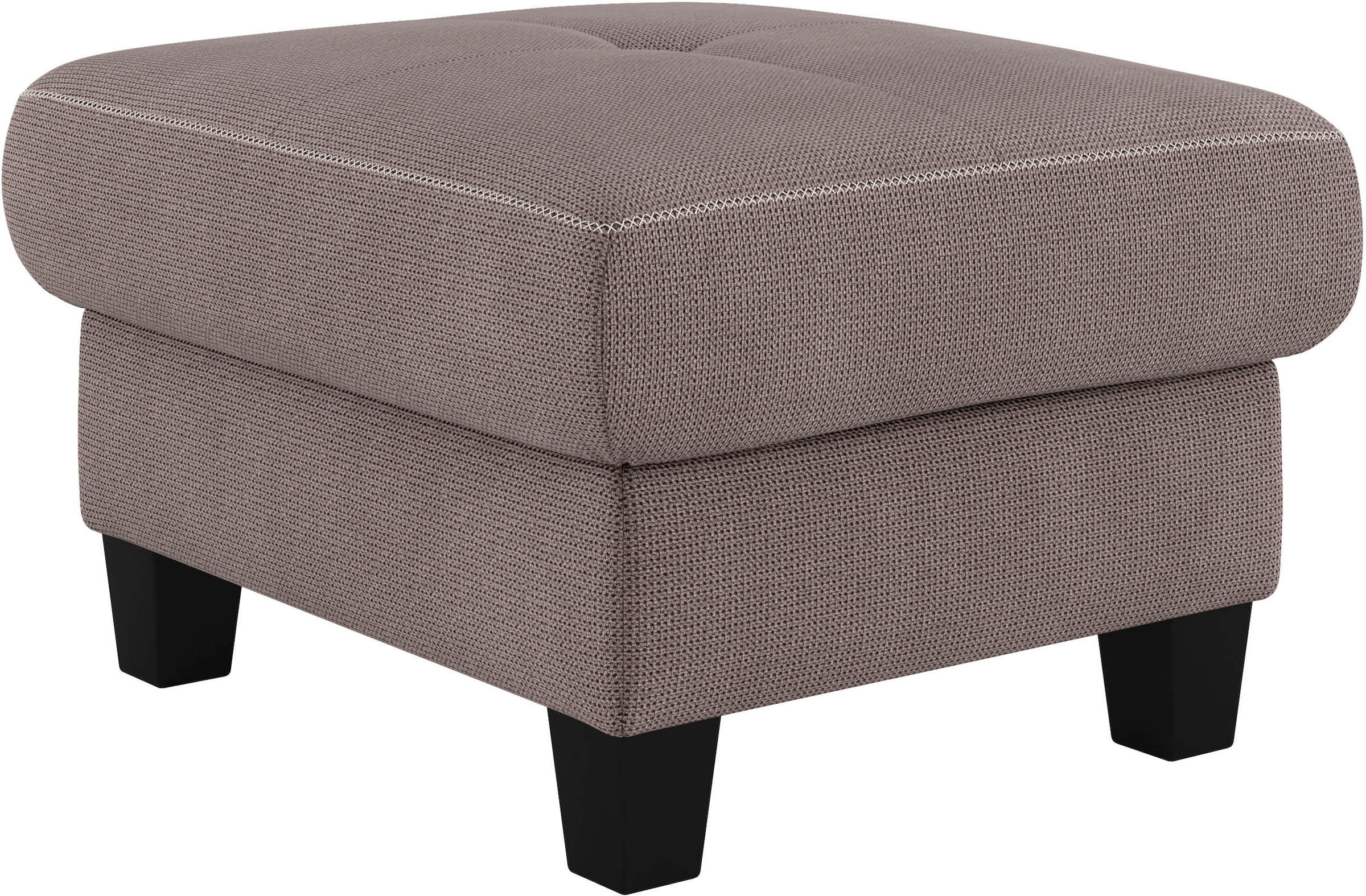 Places of Style Polsterhocker »Varese«, Kreuznaht in beige